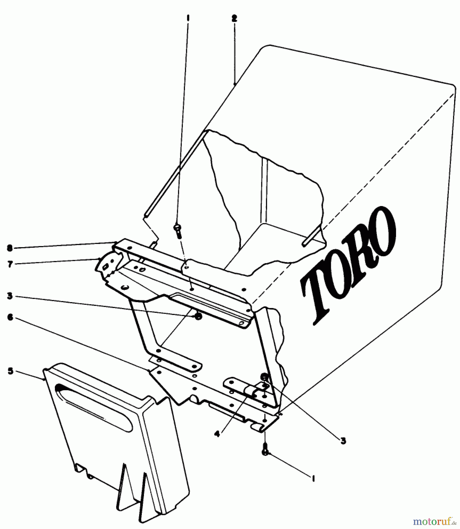 Toro Neu Mowers, Walk-Behind Seite 1 20725 - Toro Lawnmower, 1979 (9000001-9999999) GRASS BAG ASSEMBLY