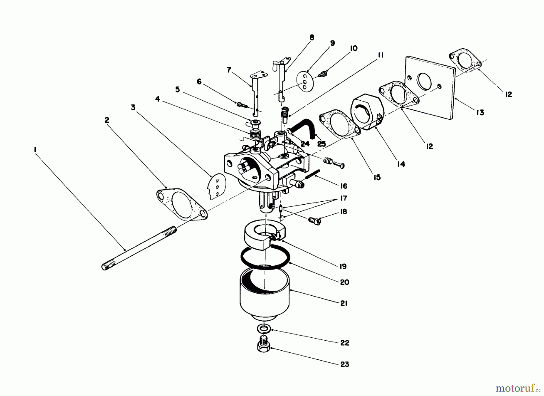  Toro Neu Mowers, Walk-Behind Seite 1 20746C - Toro Lawnmower, 1988 (8000001-8999999) CARBURETOR ASSEMBLY (MODEL NO. 47PH7)