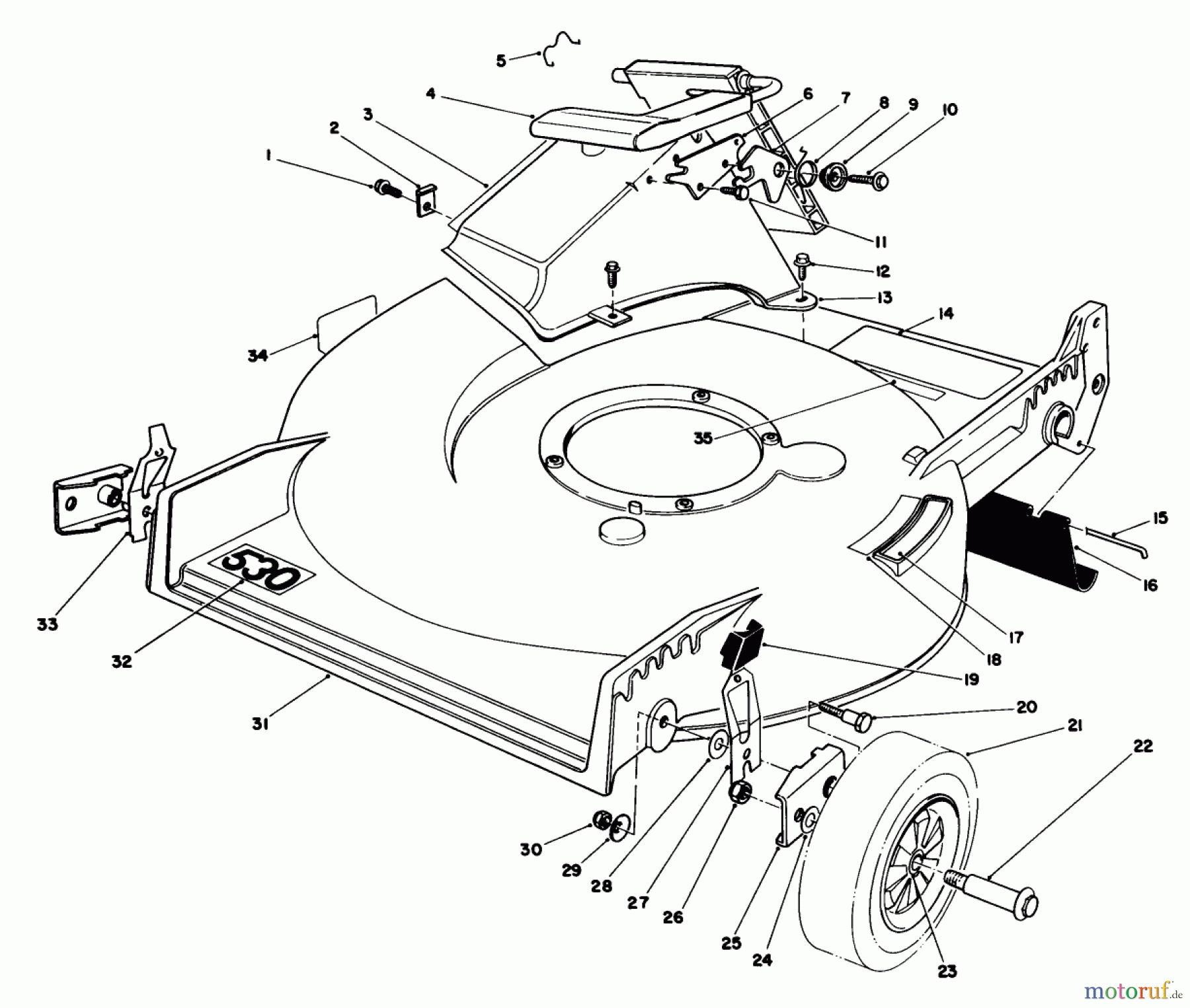Toro Neu Mowers, Walk-Behind Seite 1 20782C - Toro Lawnmower, 1986 (6000001-6999999) HOUSING ASSEMBLY
