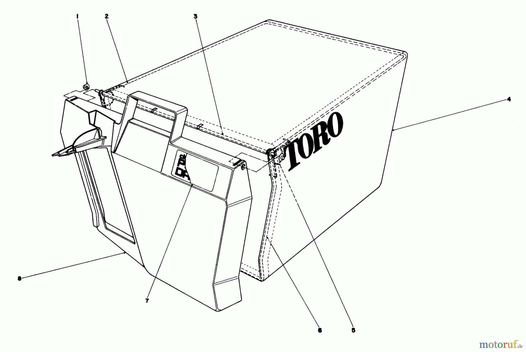  Toro Neu Mowers, Walk-Behind Seite 1 20790 - Toro Lawnmower, 1979 (9000001-9999999) GRASS BAG ASSEMBLY