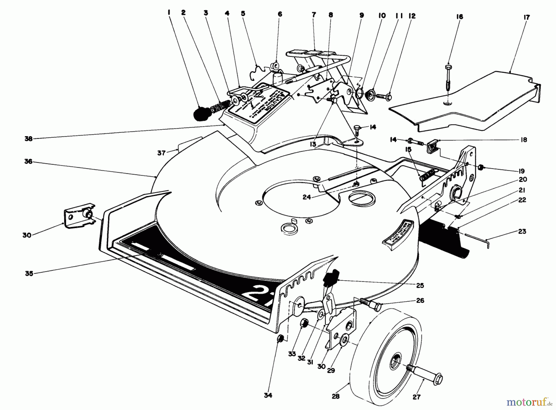  Toro Neu Mowers, Walk-Behind Seite 1 20790 - Toro Lawnmower, 1982 (2000001-2999999) HOUSING ASSEMBLY