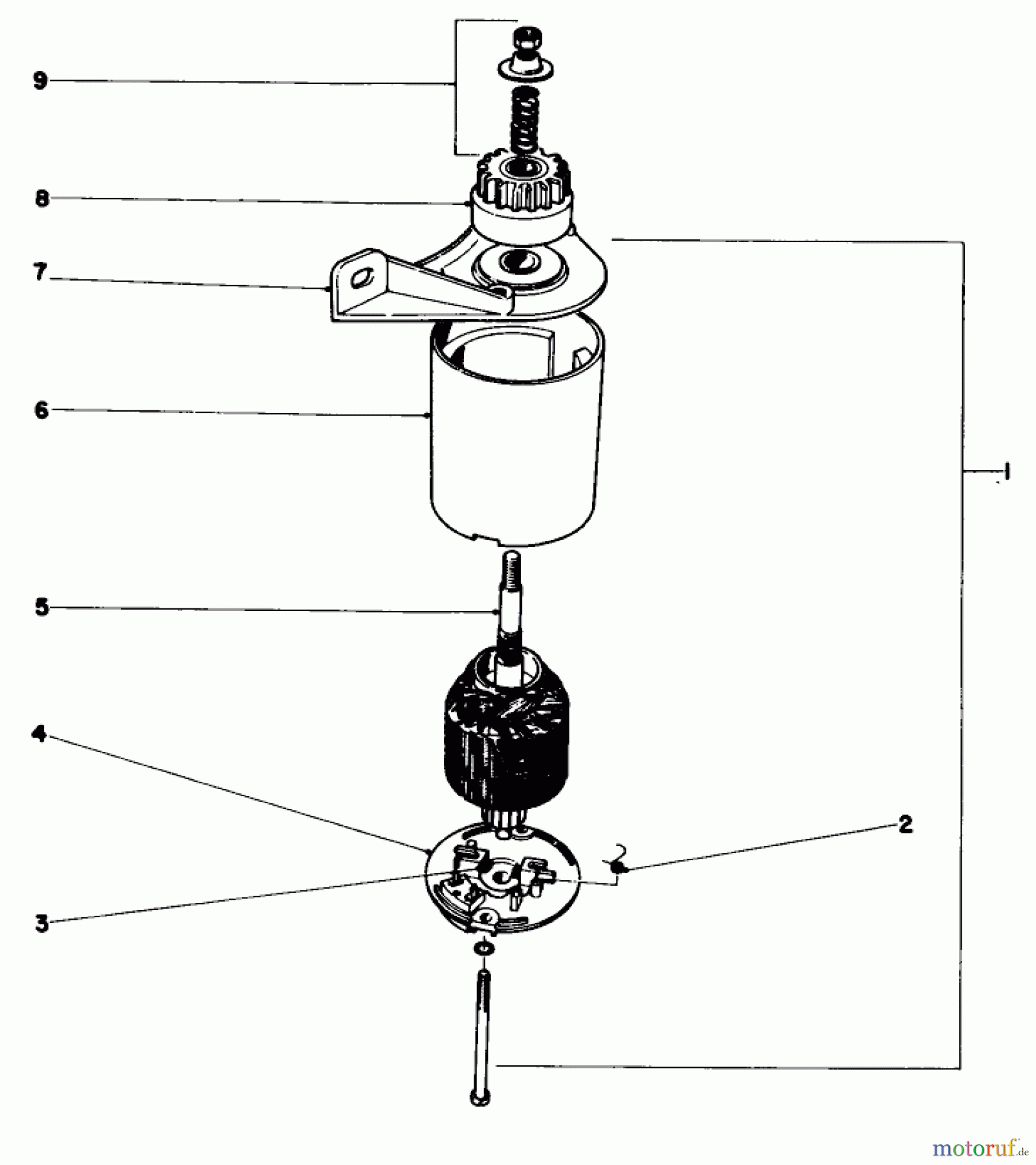  Toro Neu Mowers, Walk-Behind Seite 2 21666 - Toro Whirlwind Lawnmower, 1970 (0000001-0033908) STARTER MOTOR AND PINION