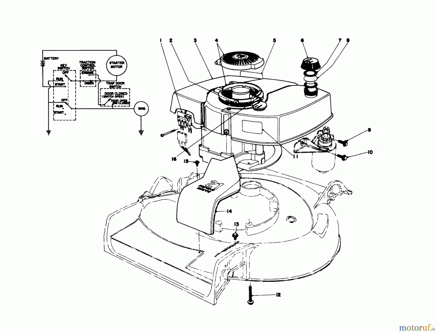  Toro Neu Mowers, Walk-Behind Seite 2 21711 - Toro Guardian Lawnmower, 1976 (6000001-6999999) ENGINE ASSEMBLY MODEL NO. 21711