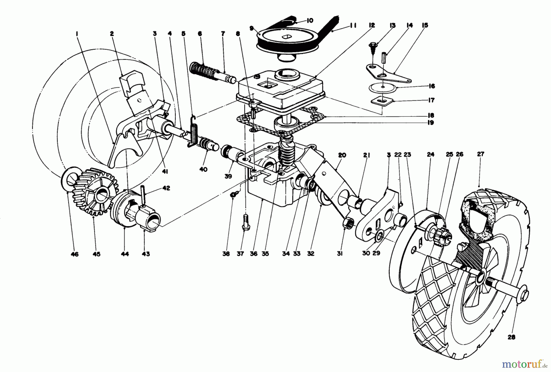 Toro Neu Mowers, Walk-Behind Seite 2 21738 - Toro Whirlwind Lawnmower, 1982 (2000001-2999999) GEAR CASE ASSEMBLY