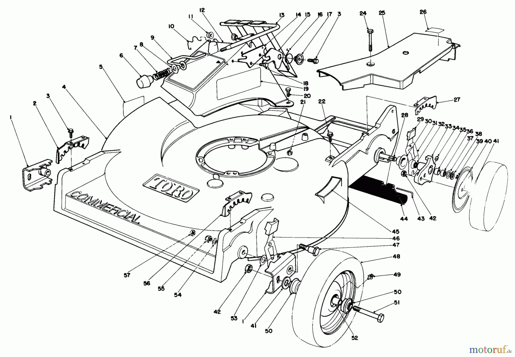  Toro Neu Mowers, Walk-Behind Seite 2 22015 - Toro Lawnmower, 1983 (3000001-3999999) HOUSING ASSEMBLY (MODEL 22015)
