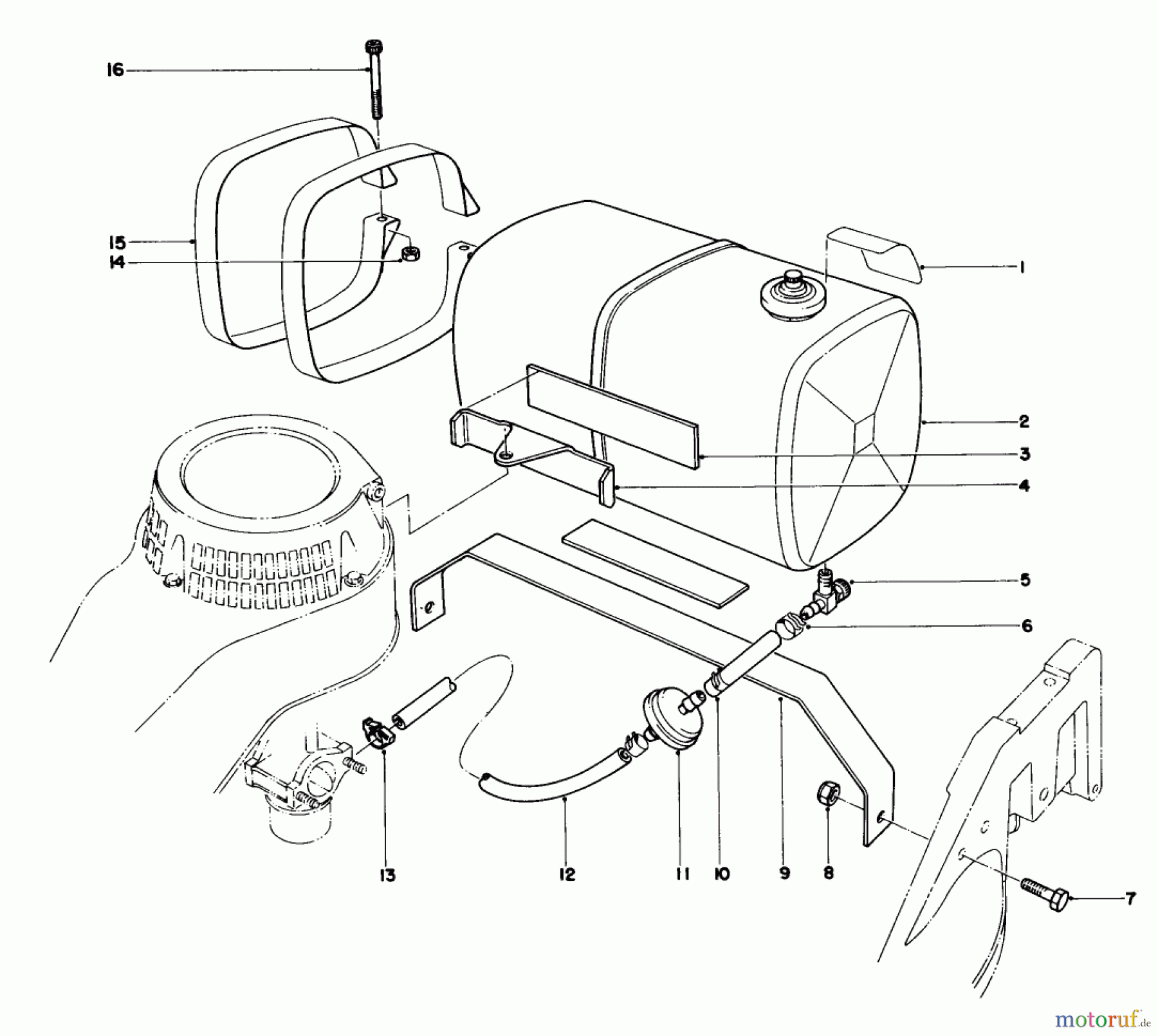  Toro Neu Mowers, Walk-Behind Seite 2 22025 - Toro Lawnmower, 1985 (5000001-5999999) GAS TANK ASSEMBLY