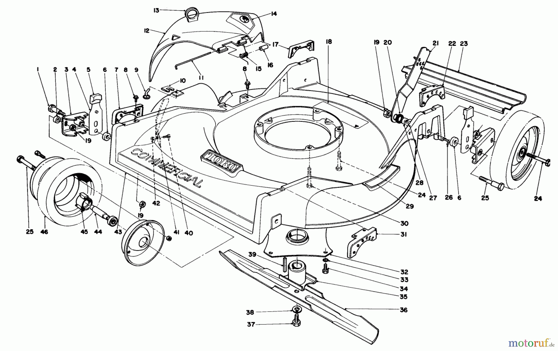  Toro Neu Mowers, Walk-Behind Seite 2 22025 - Toro Lawnmower, 1985 (5000001-5999999) HOUSING ASSEMBLY