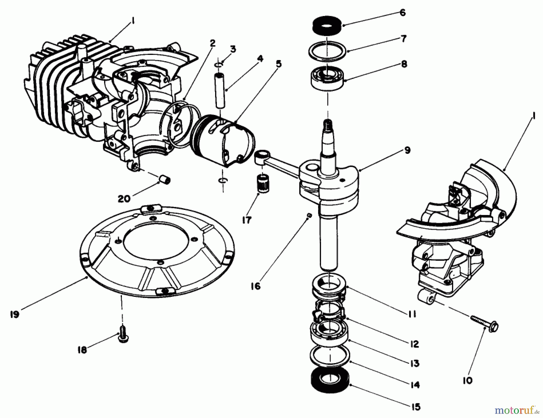  Toro Neu Mowers, Walk-Behind Seite 2 22025 - Toro Lawnmower, 1986 (6000001-6999999) SHORT BLOCK ASSEMBLY