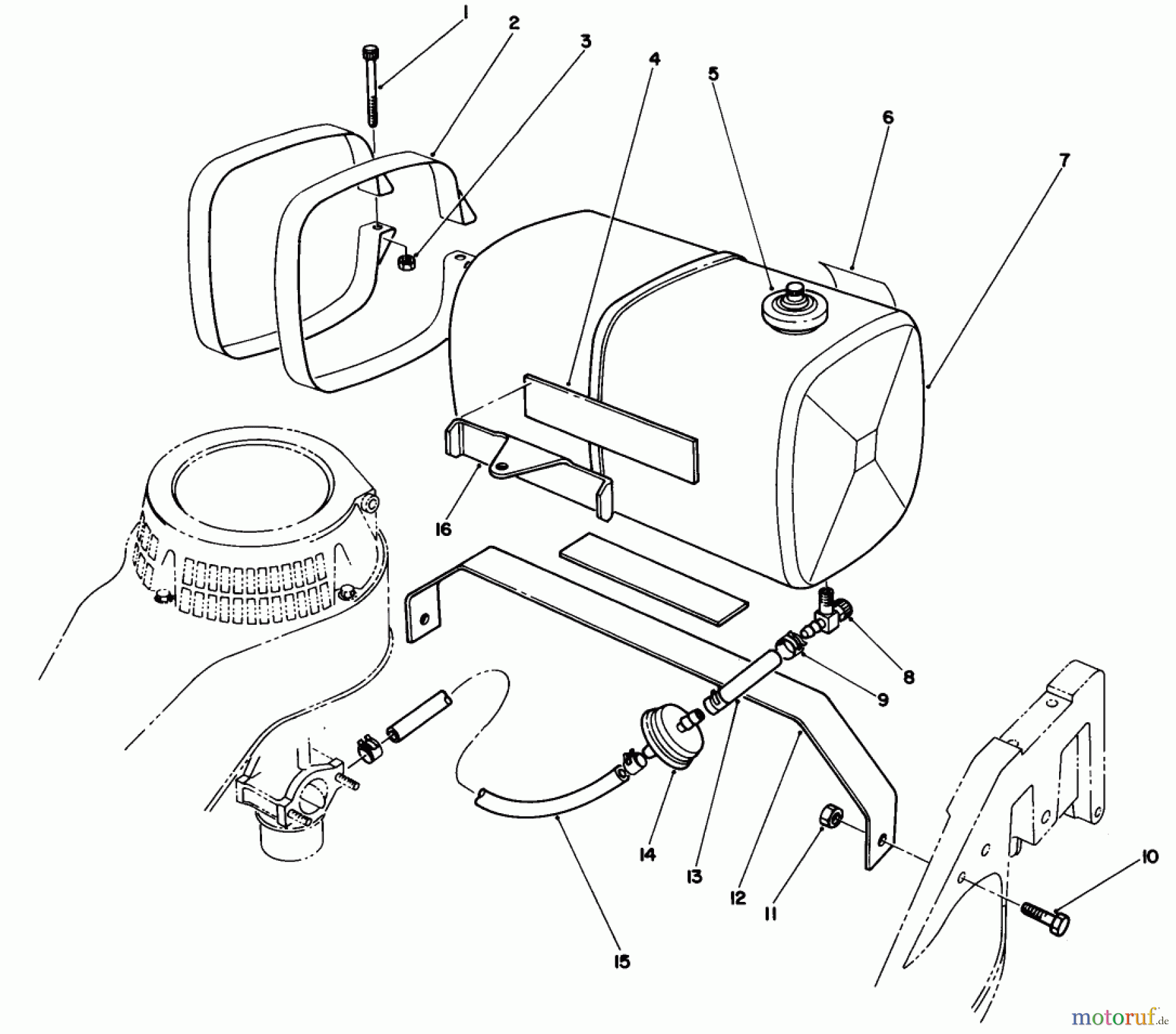  Toro Neu Mowers, Walk-Behind Seite 2 22025 - Toro Lawnmower, 1987 (7000001-7999999) GAS TANK ASSEMBLY