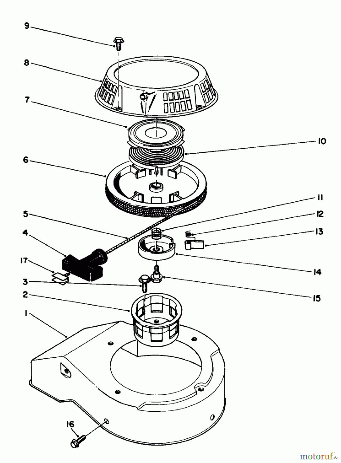  Toro Neu Mowers, Walk-Behind Seite 2 22025 - Toro Lawnmower, 1991 (1000001-1999999) RECOIL ASSEMBLY (MODEL NO. 47PL0-3)