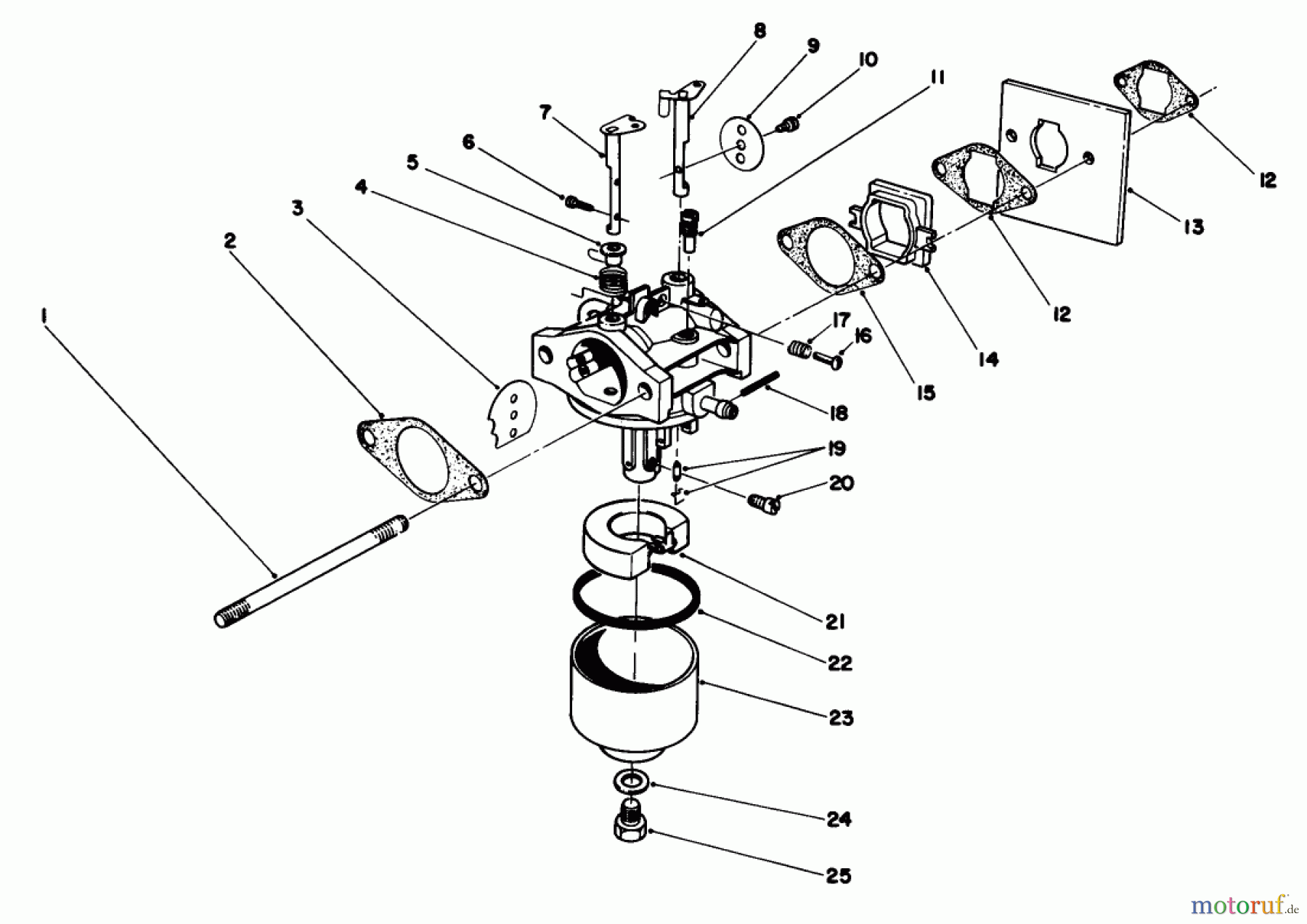  Toro Neu Mowers, Walk-Behind Seite 2 22025C - Toro Lawnmower, 1987 (7000001-7999999) CARBURETOR ASSEMBLY (MODEL NO. 47PG6)