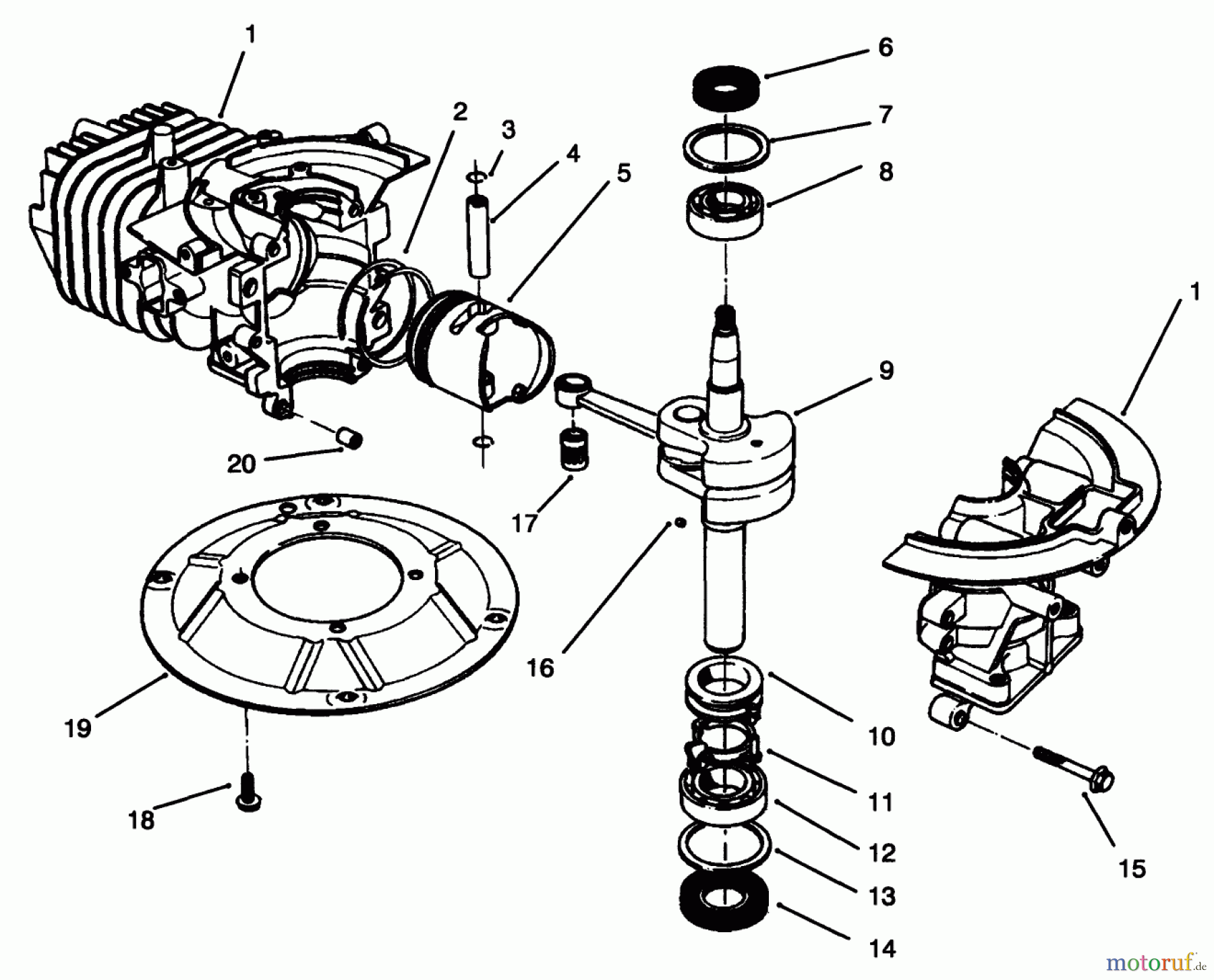  Toro Neu Mowers, Walk-Behind Seite 2 22026 - Toro Side Discharge Mower, 1994 (4900001-4999999) CRANKSHAFT ASSEMBLY (MODEL NO. 47PR4-3)