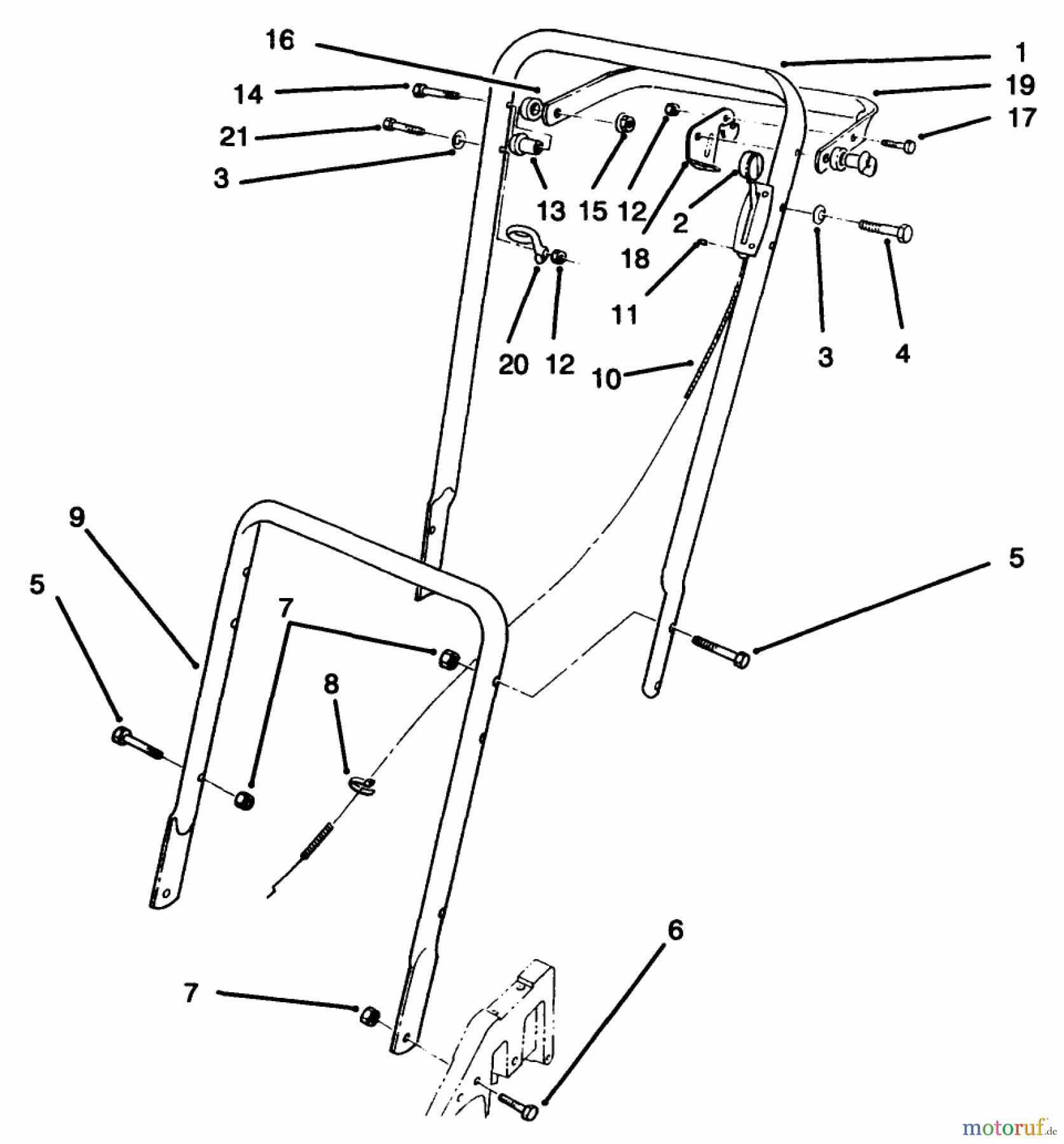  Toro Neu Mowers, Walk-Behind Seite 2 22026 - Toro Side Discharge Mower, 1994 (4900001-4999999) HANDLE ASSEMBLY
