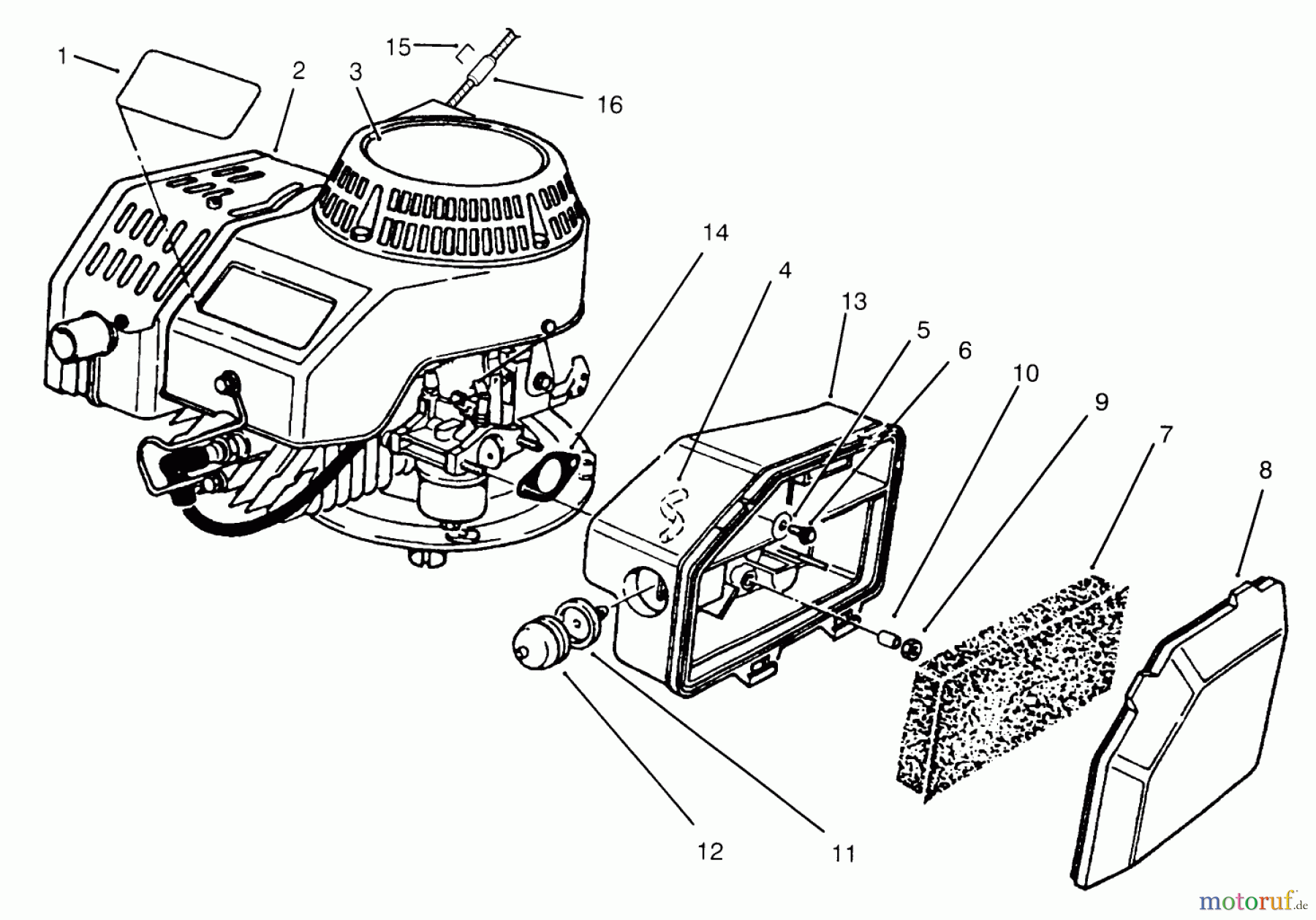  Toro Neu Mowers, Walk-Behind Seite 2 22026 - Toro Side Discharge Mower, 1996 (6900001-6999999) ENGINE ASSEMBLY