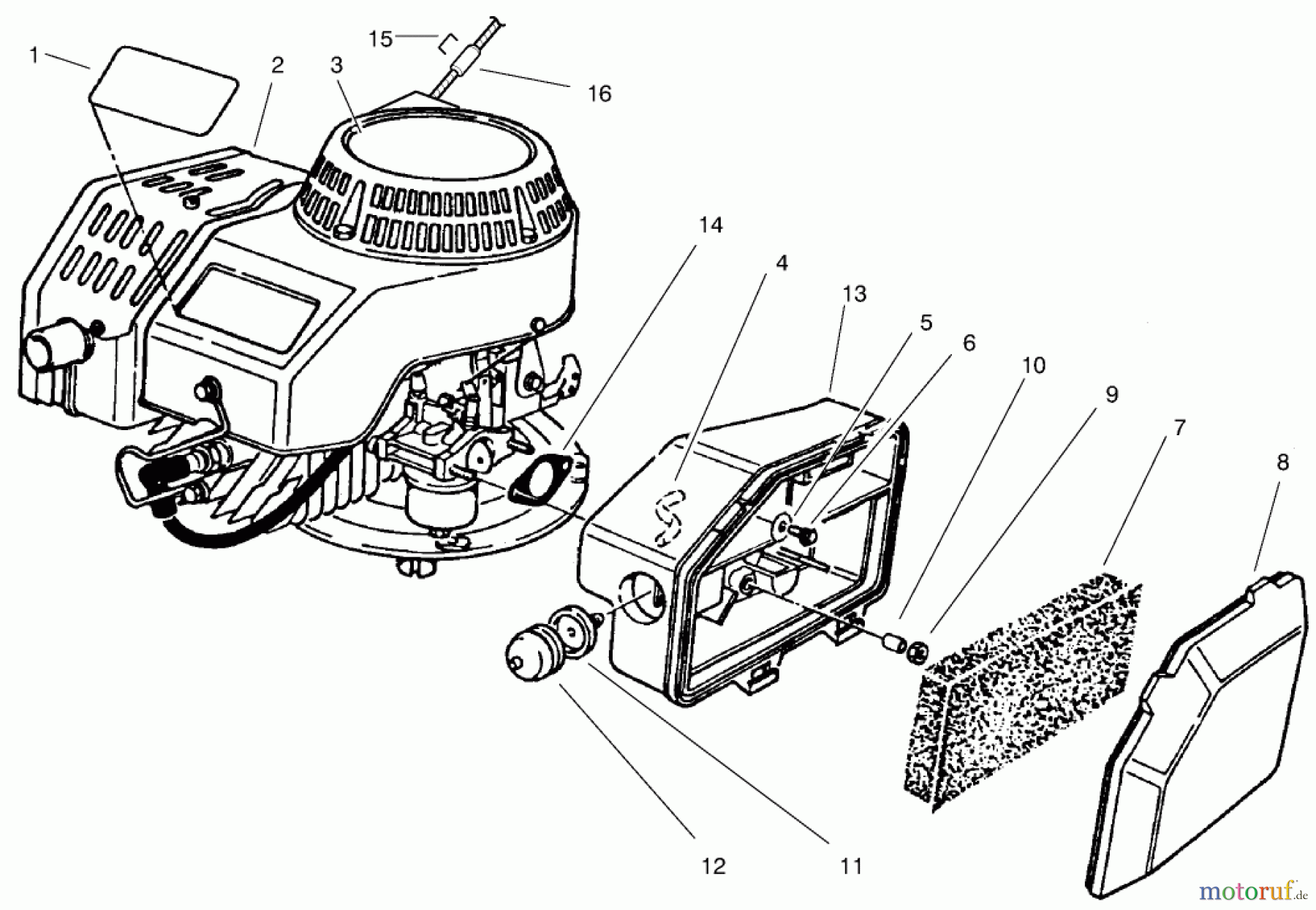 Toro Neu Mowers, Walk-Behind Seite 2 22026 - Toro Side Discharge Mower, 1997 (7900001-7999999) ENGINE ASSEMBLY