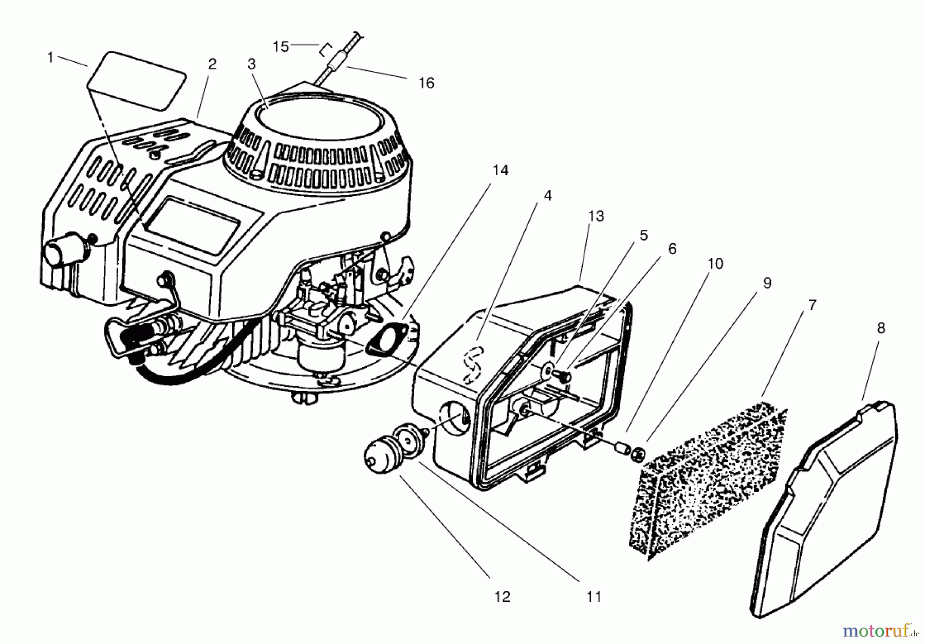  Toro Neu Mowers, Walk-Behind Seite 2 22026 - Toro Side Discharge Mower, 1999 (9900001-9999999) ENGINE ASSEMBLY