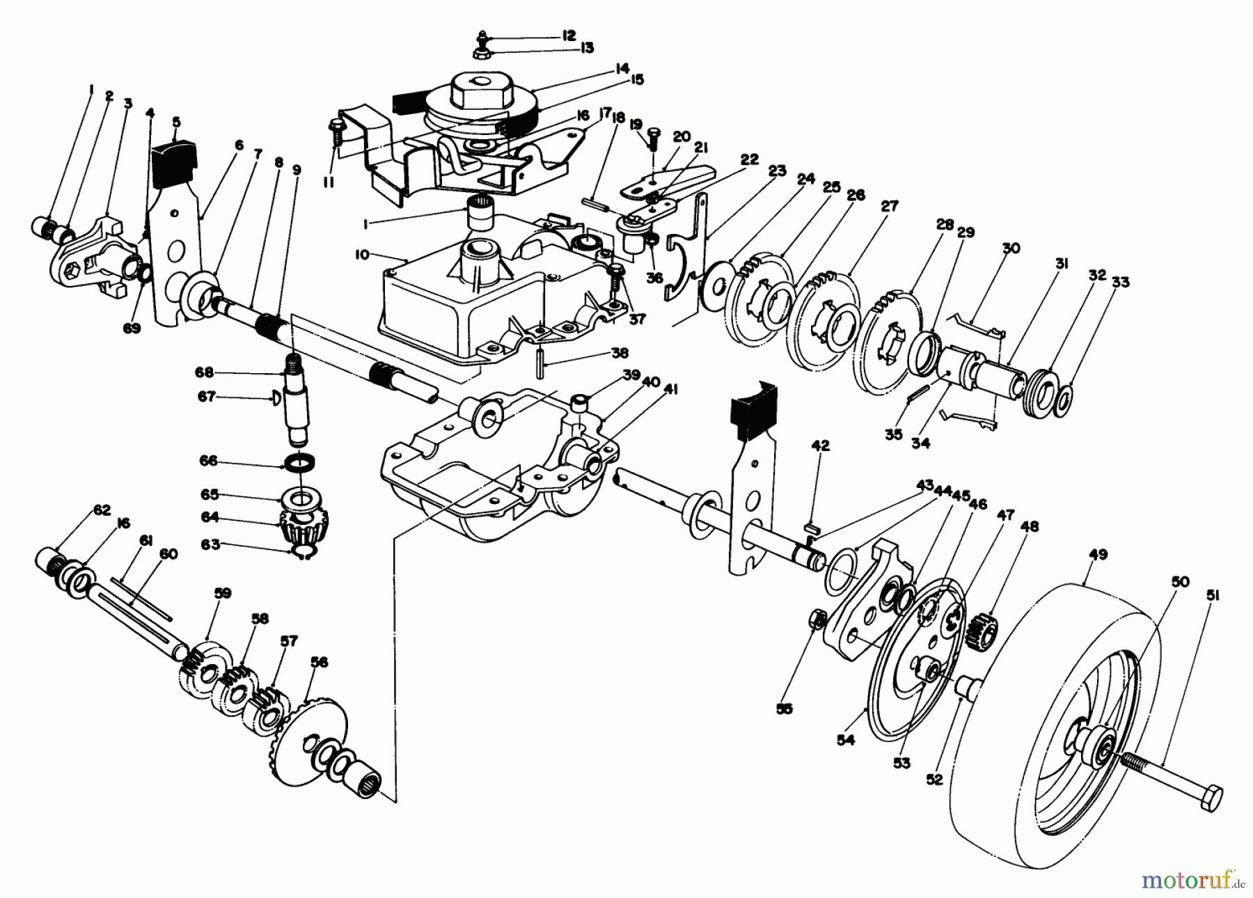 Toro Neu Mowers, Walk-Behind Seite 2 22030 - Toro Lawnmower, 1984 (4000001-4999999) GEAR CASE ASSEMBLY (MODEL 22035)