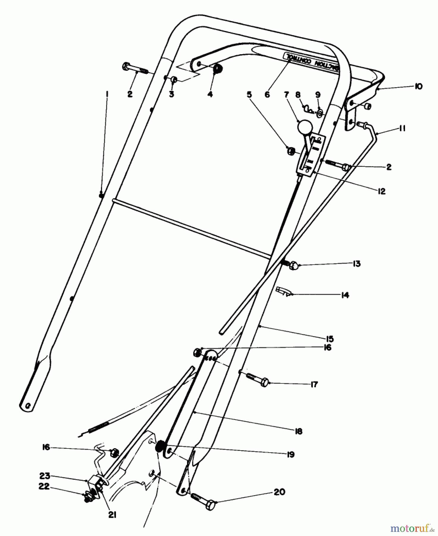 Toro Neu Mowers, Walk-Behind Seite 2 22030 - Toro Lawnmower, 1984 (4000001-4999999) HANDLE ASSEMBLY (MODEL 22035)