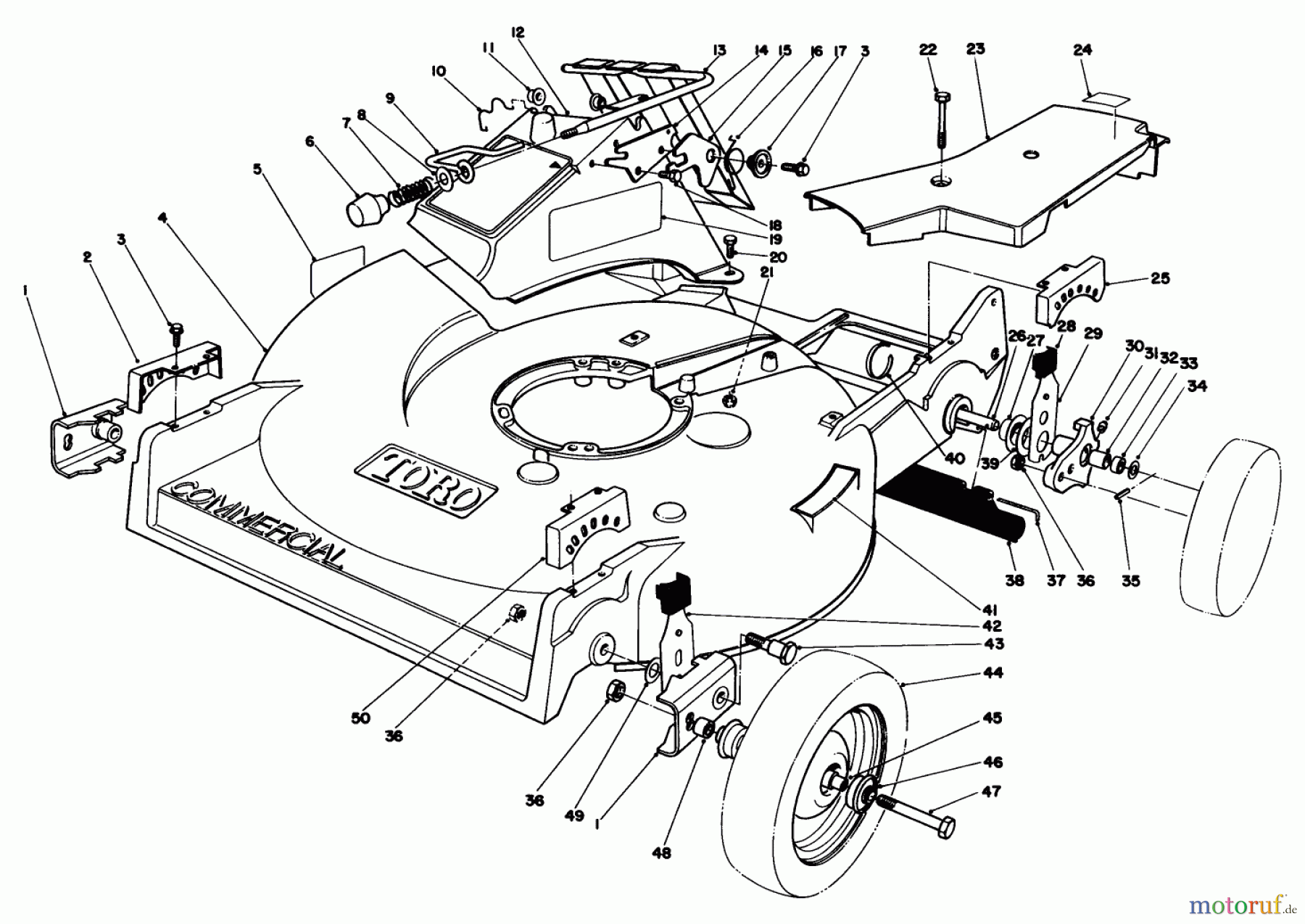 Toro Neu Mowers, Walk-Behind Seite 2 22030 - Toro Lawnmower, 1984 (4000001-4999999) HOUSING ASSEMBLY (MODEL 22030 COND-T.)