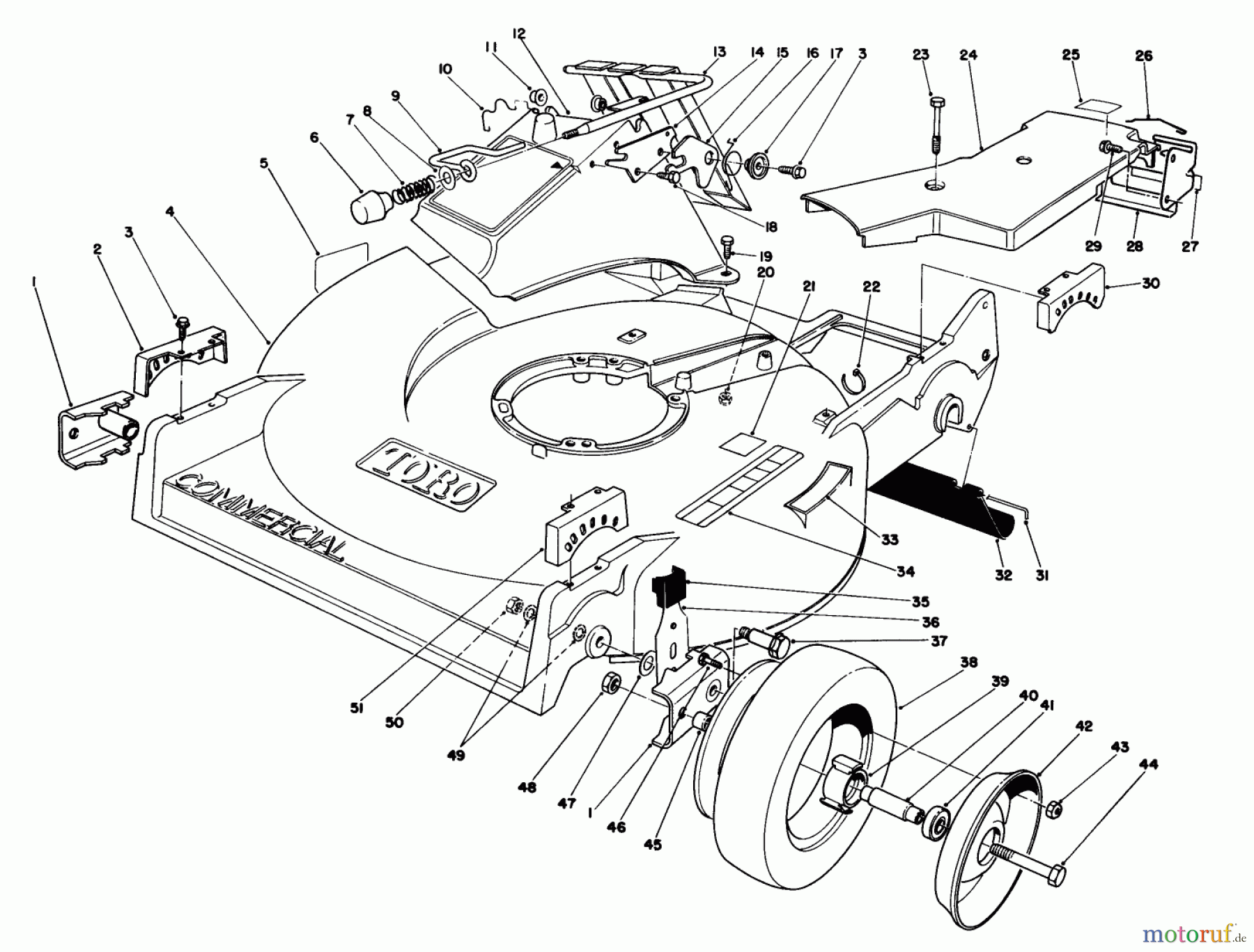  Toro Neu Mowers, Walk-Behind Seite 2 22035 - Toro Lawnmower, 1991 (1000001-1999999) HOUSING ASSEMBLY (MODEL 22035)