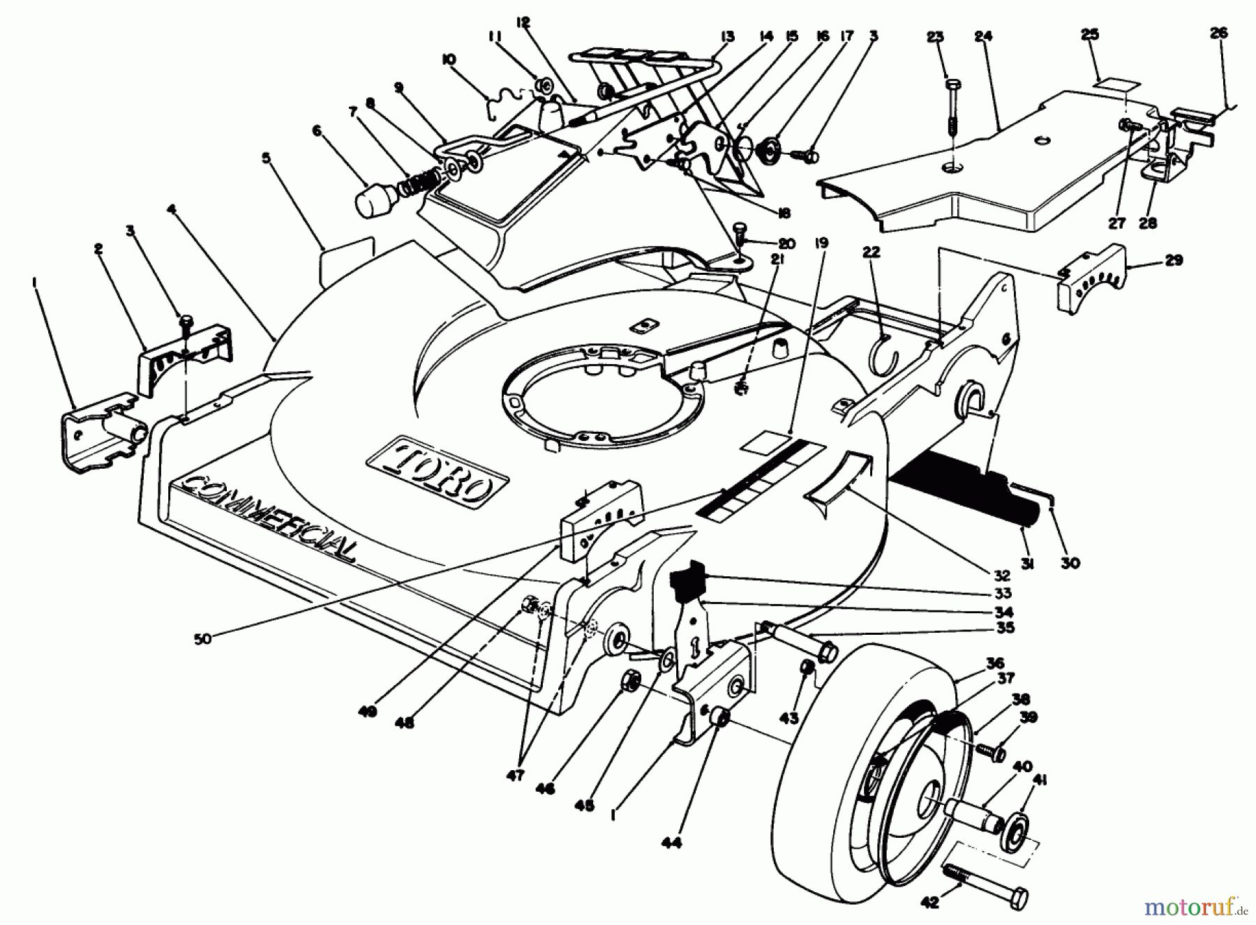  Toro Neu Mowers, Walk-Behind Seite 2 22035 - Toro Lawnmower, 1989 (9000001-9006453) HOUSING ASSEMBLY (MODEL 22035)