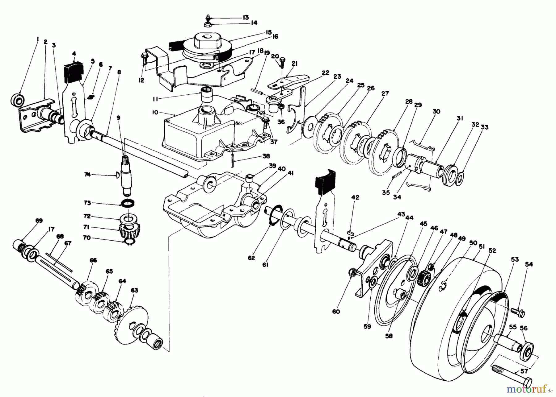  Toro Neu Mowers, Walk-Behind Seite 2 22035C - Toro Lawnmower, 1988 (8000001-8999999) GEAR CASE ASSEMBLY