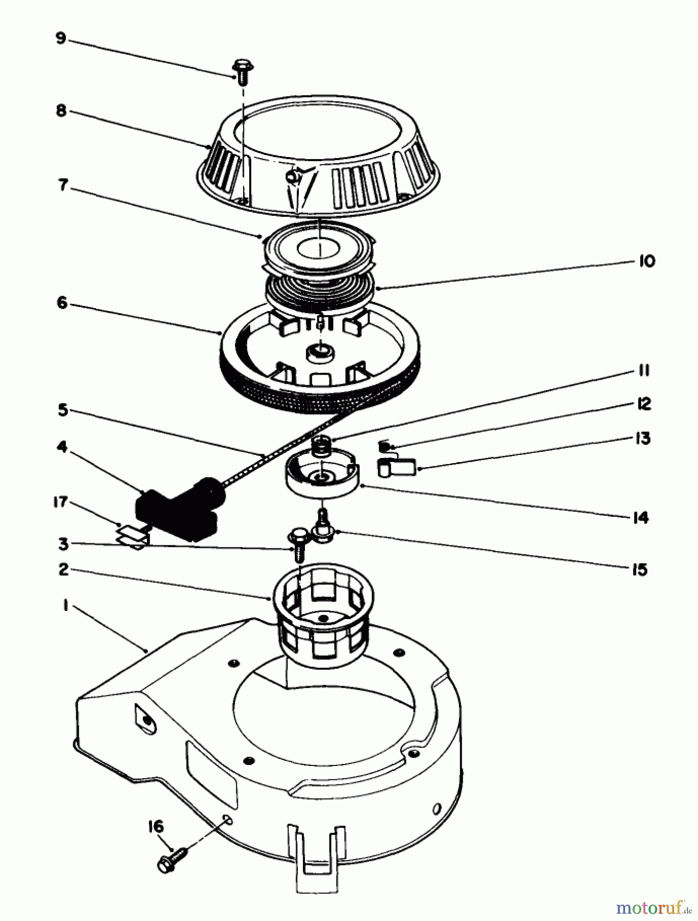 Toro Neu Mowers, Walk-Behind Seite 2 22035C - Toro Lawnmower, 1989 (9000001-9999999) RECOIL ASSEMBLY (MODEL NO. 47PJ8)