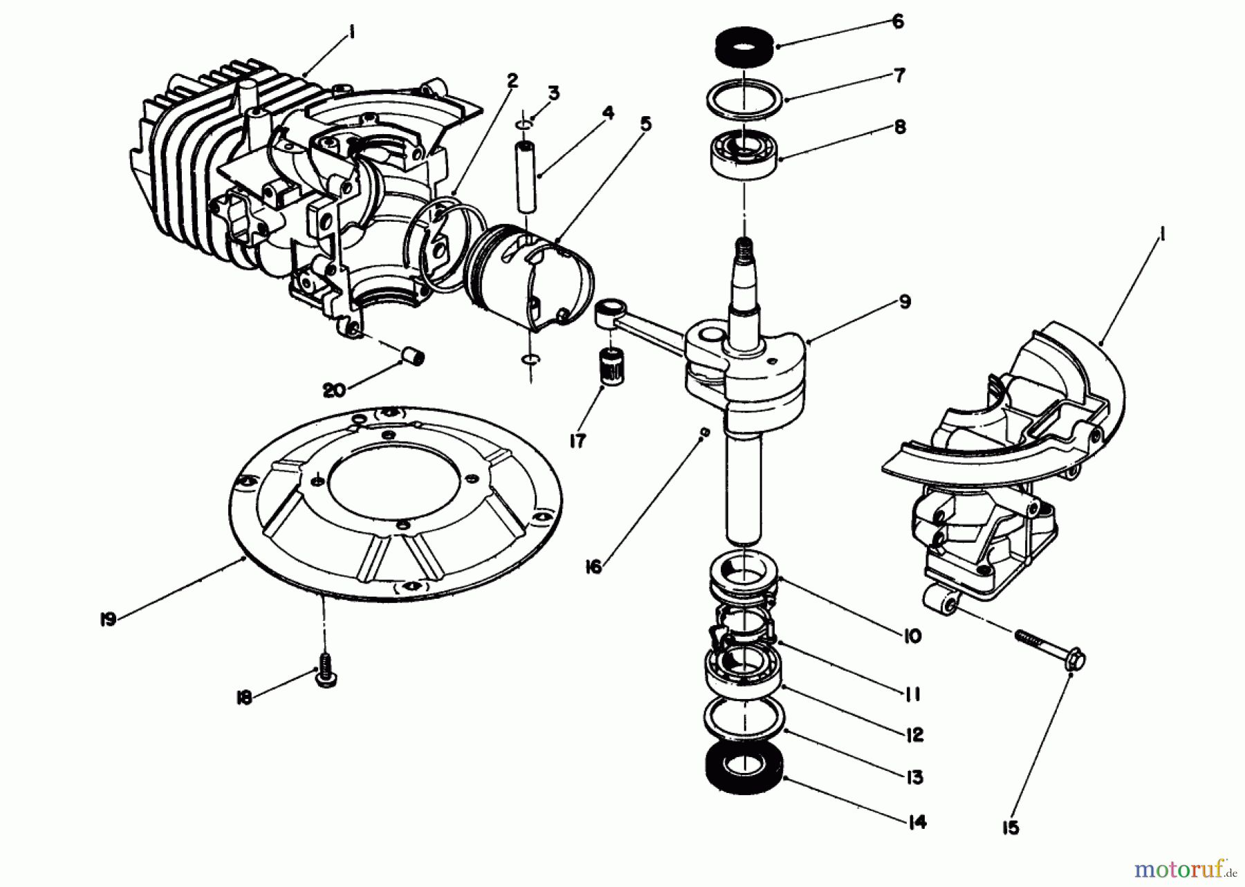  Toro Neu Mowers, Walk-Behind Seite 2 22036 - Toro Lawnmower, 1990 (0000001-0999999) CRANKSHAFT ASSEMBLY (MODEL NO. 47PK9-3)