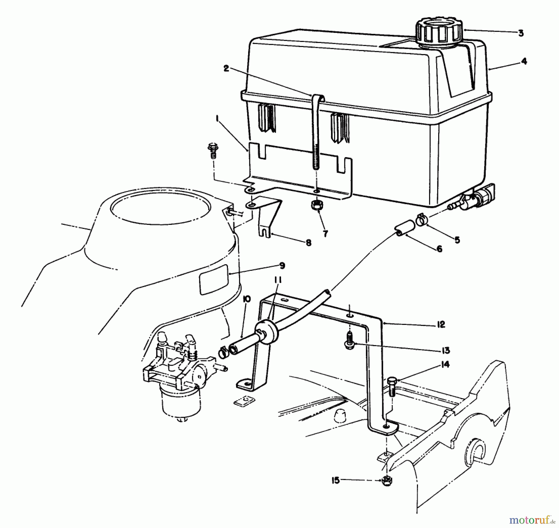  Toro Neu Mowers, Walk-Behind Seite 2 22036 - Toro Lawnmower, 1990 (0000001-0999999) GAS TANK ASSEMBLY