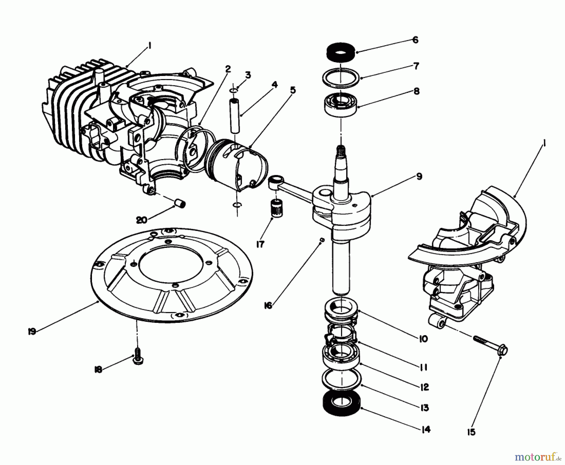  Toro Neu Mowers, Walk-Behind Seite 2 22036 - Toro Lawnmower, 1991 (1000001-1999999) CRANKSHAFT ASSEMBLY (MODEL NO. 47PL0-3)