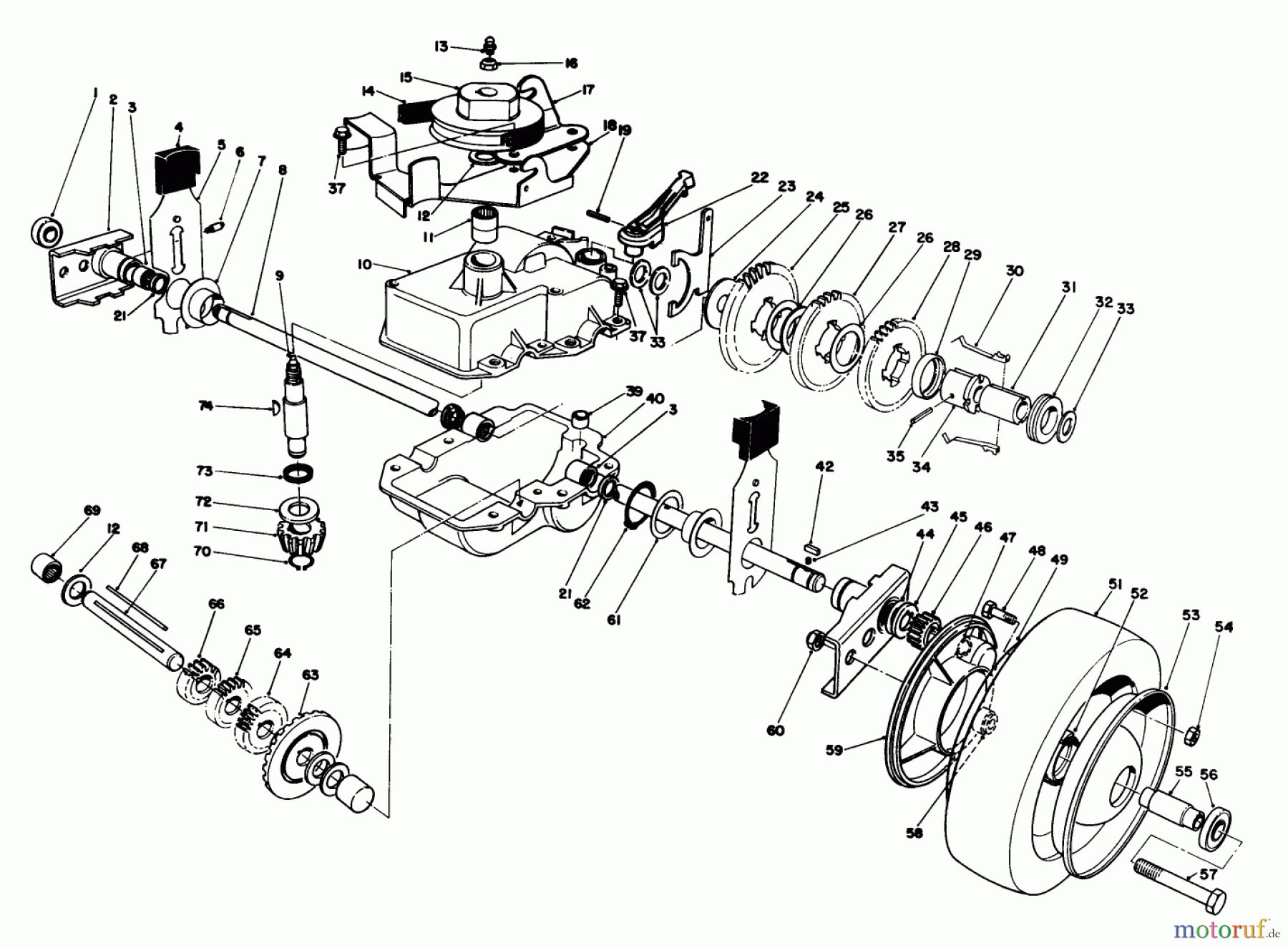  Toro Neu Mowers, Walk-Behind Seite 2 22036 - Toro Lawnmower, 1991 (1000001-1999999) GEAR CASE ASSEMBLY