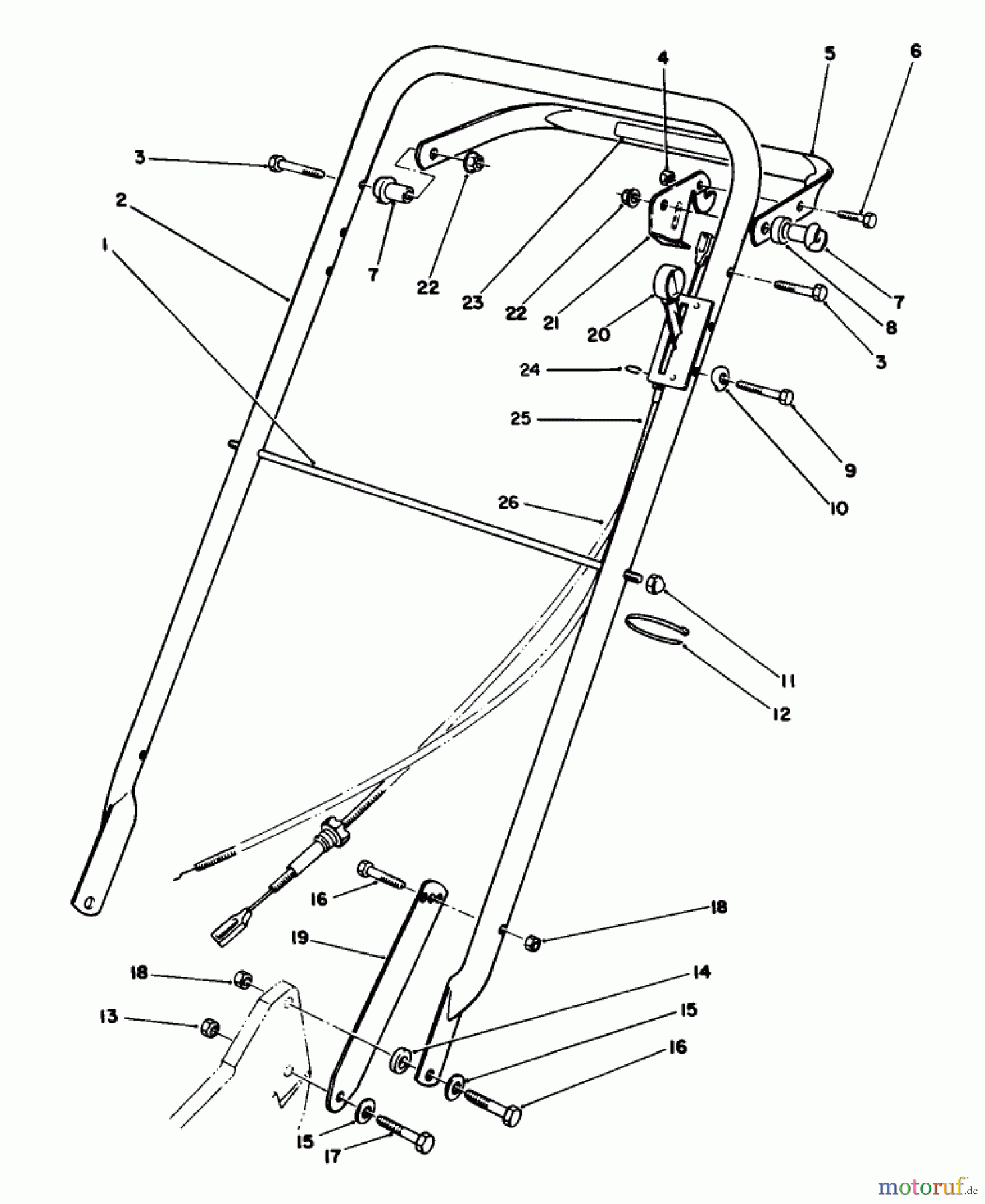  Toro Neu Mowers, Walk-Behind Seite 2 22036 - Toro Lawnmower, 1992 (2000001-2999999) HANDLE ASSEMBLY