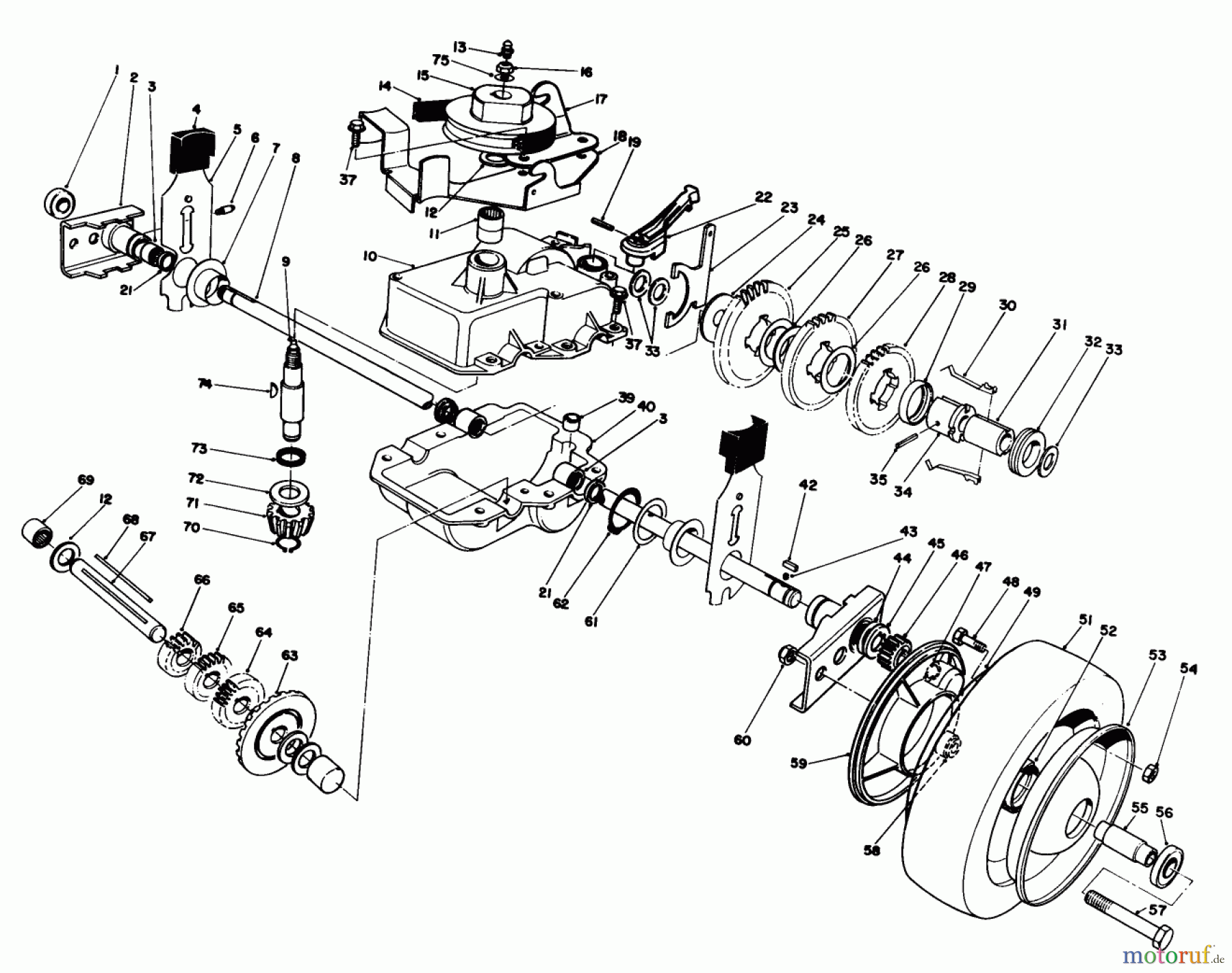  Toro Neu Mowers, Walk-Behind Seite 2 22040 - Toro Lawnmower, 1992 (2000001-2999999) GEAR CASE ASSEMBLY