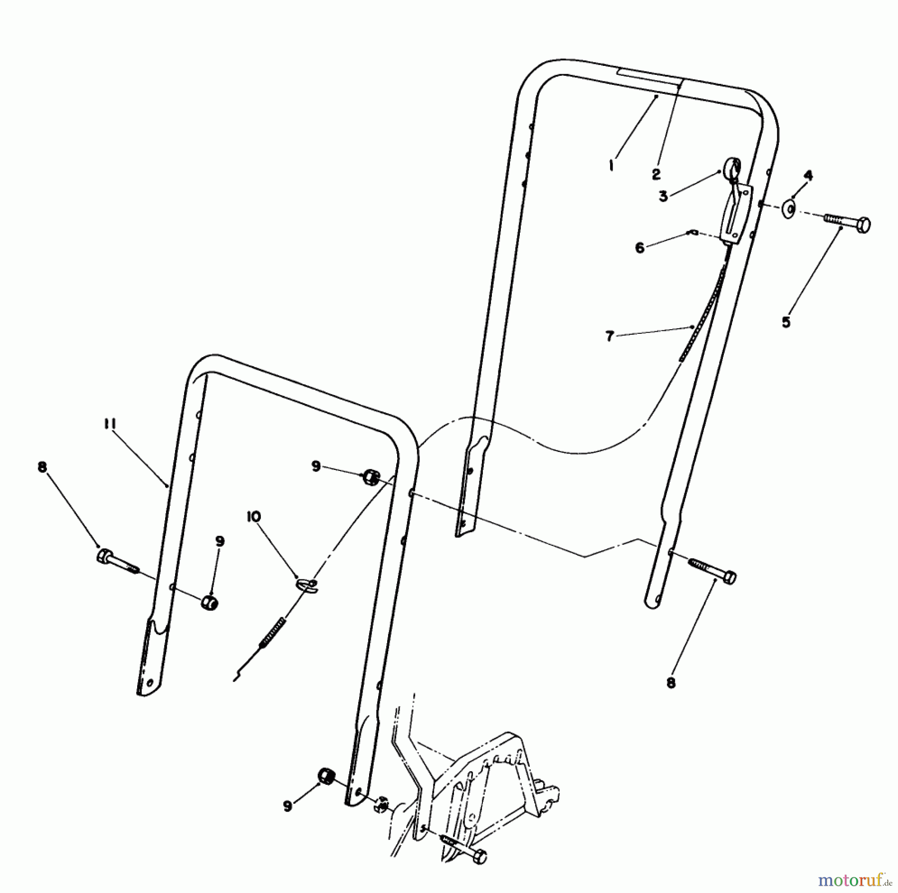  Toro Neu Mowers, Walk-Behind Seite 2 22580 - Toro Lawnmower, 1991 (1000001-1999999) HANDLE ASSEMBLY
