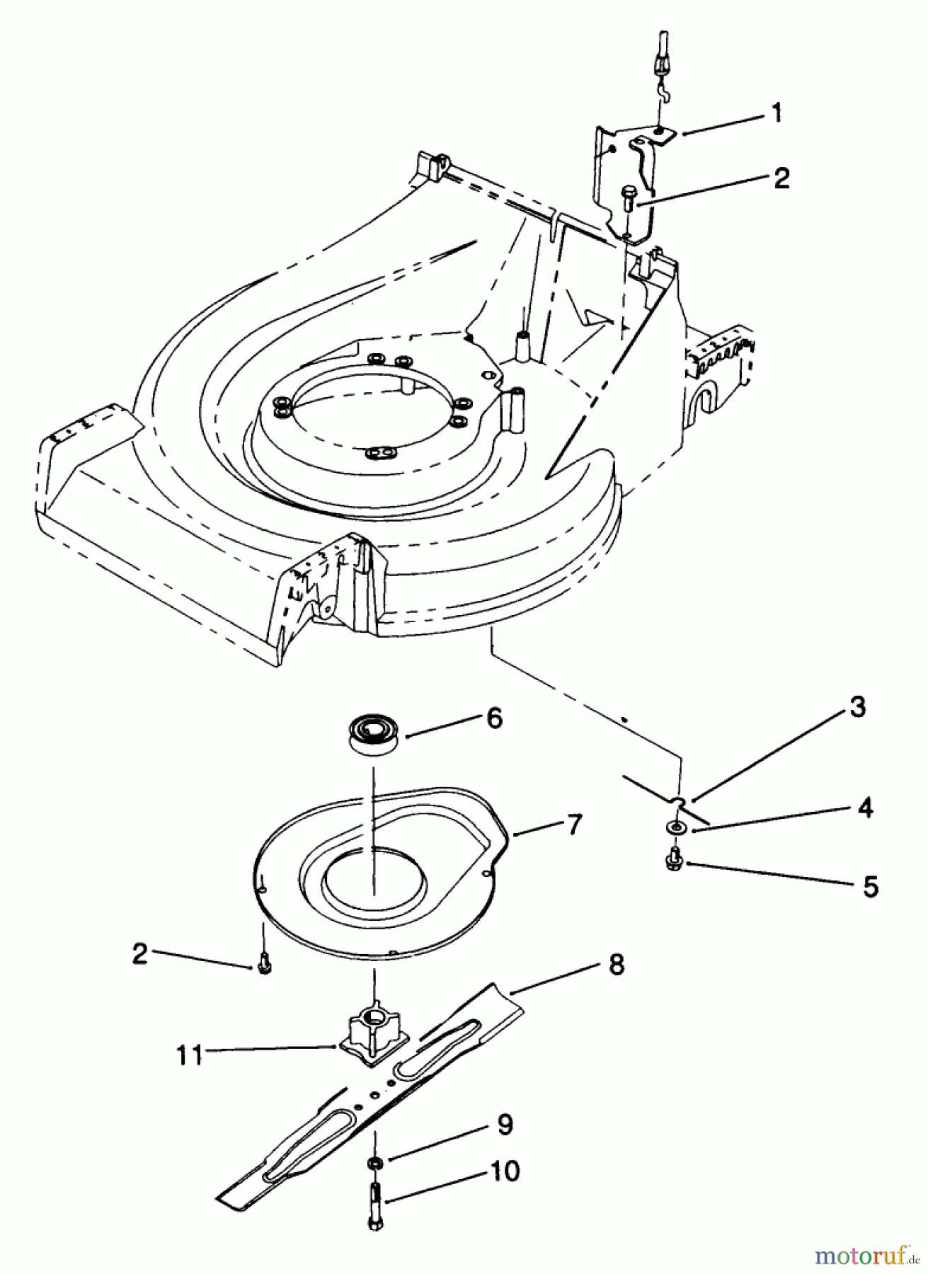  Toro Neu Mowers, Walk-Behind Seite 2 22685 - Toro Lawnmower, 1991 (1000001-1999999) BLADE & SHIELD ASSEMBLY