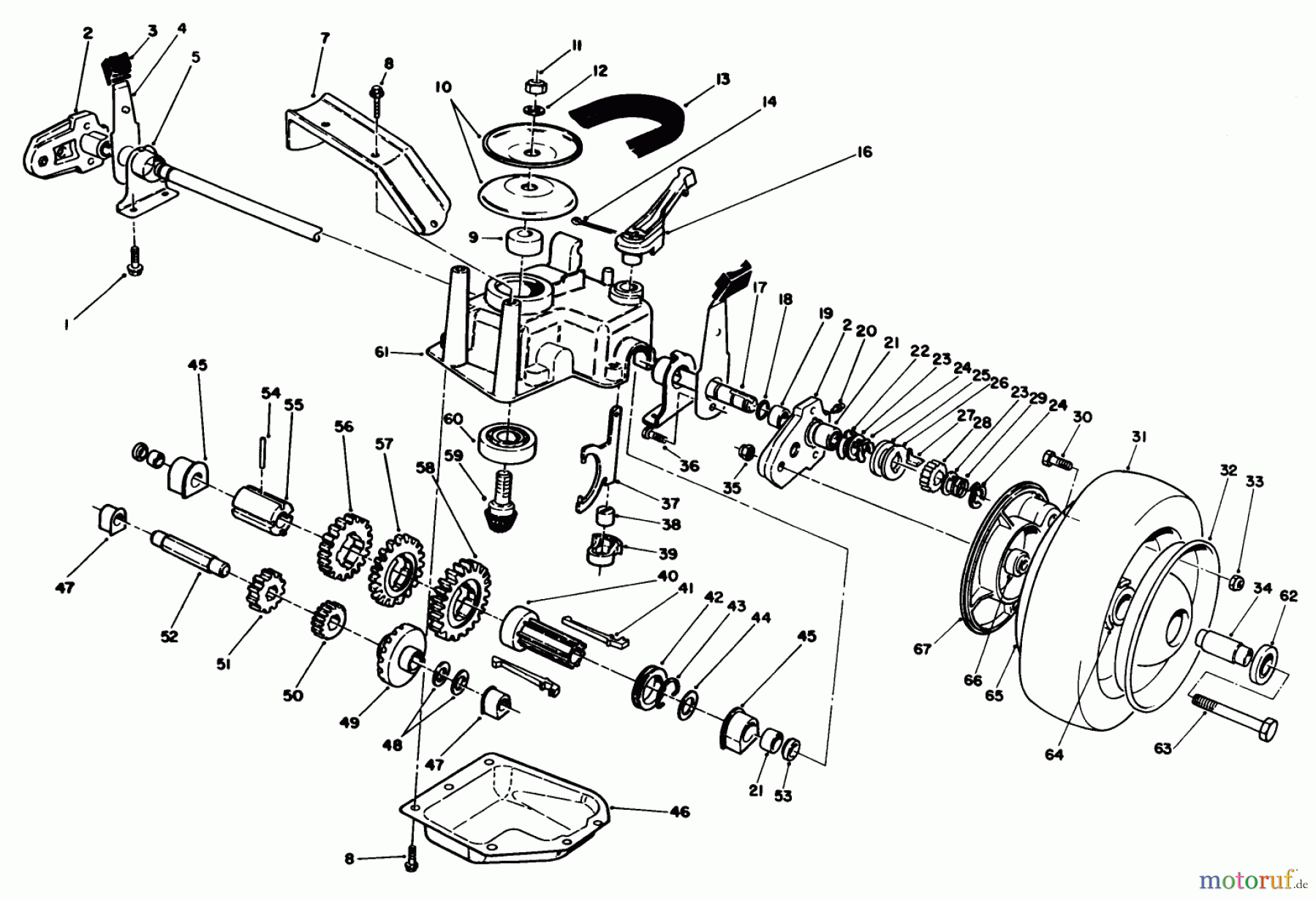  Toro Neu Mowers, Walk-Behind Seite 2 22685 - Toro Lawnmower, 1991 (1000001-1999999) GEAR CASE ASSEMBLY