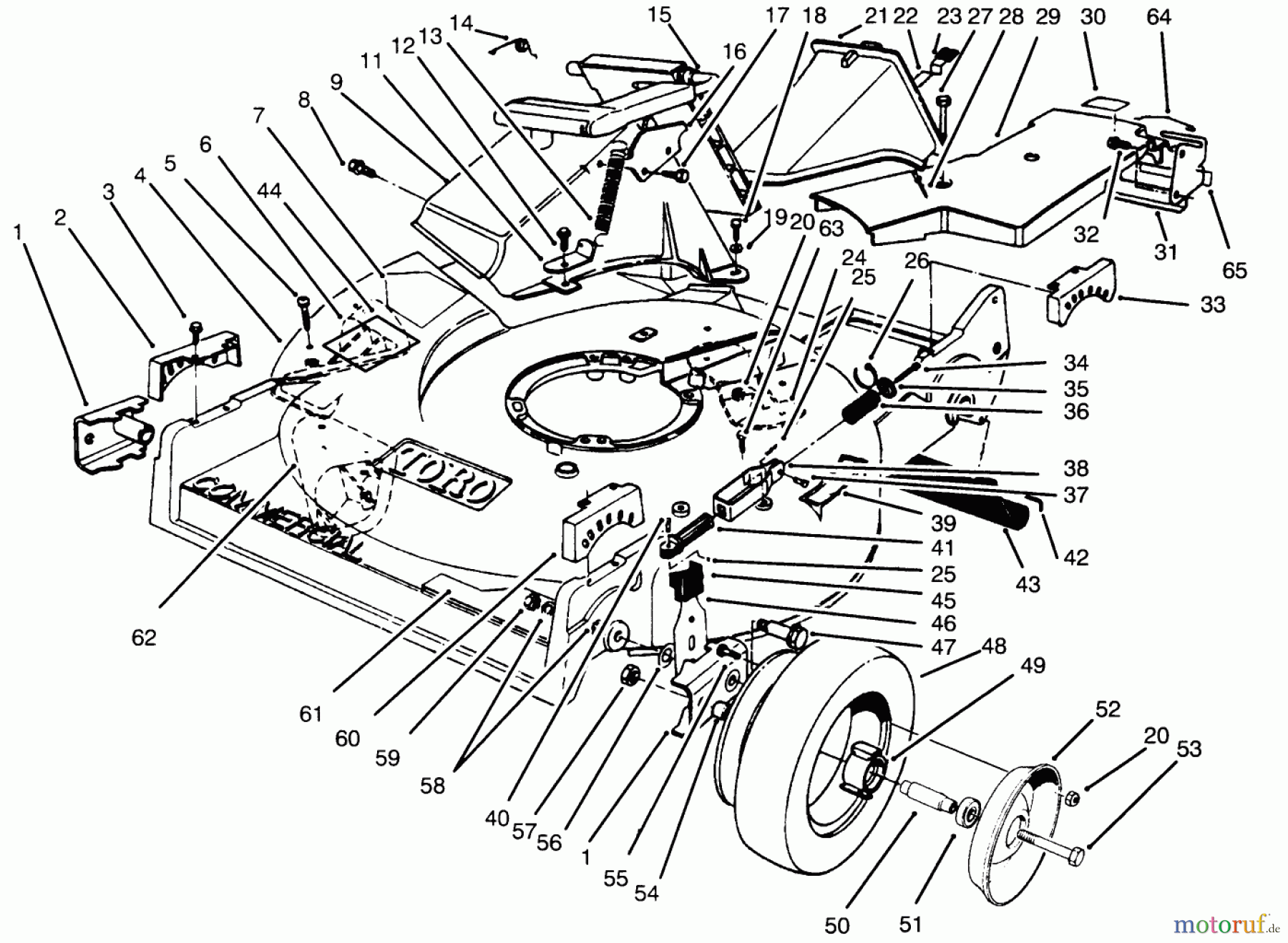  Toro Neu Mowers, Walk-Behind Seite 2 22043 - Toro Lawnmower, 1994 (4900001-4999999) HOUSING ASSEMBLY