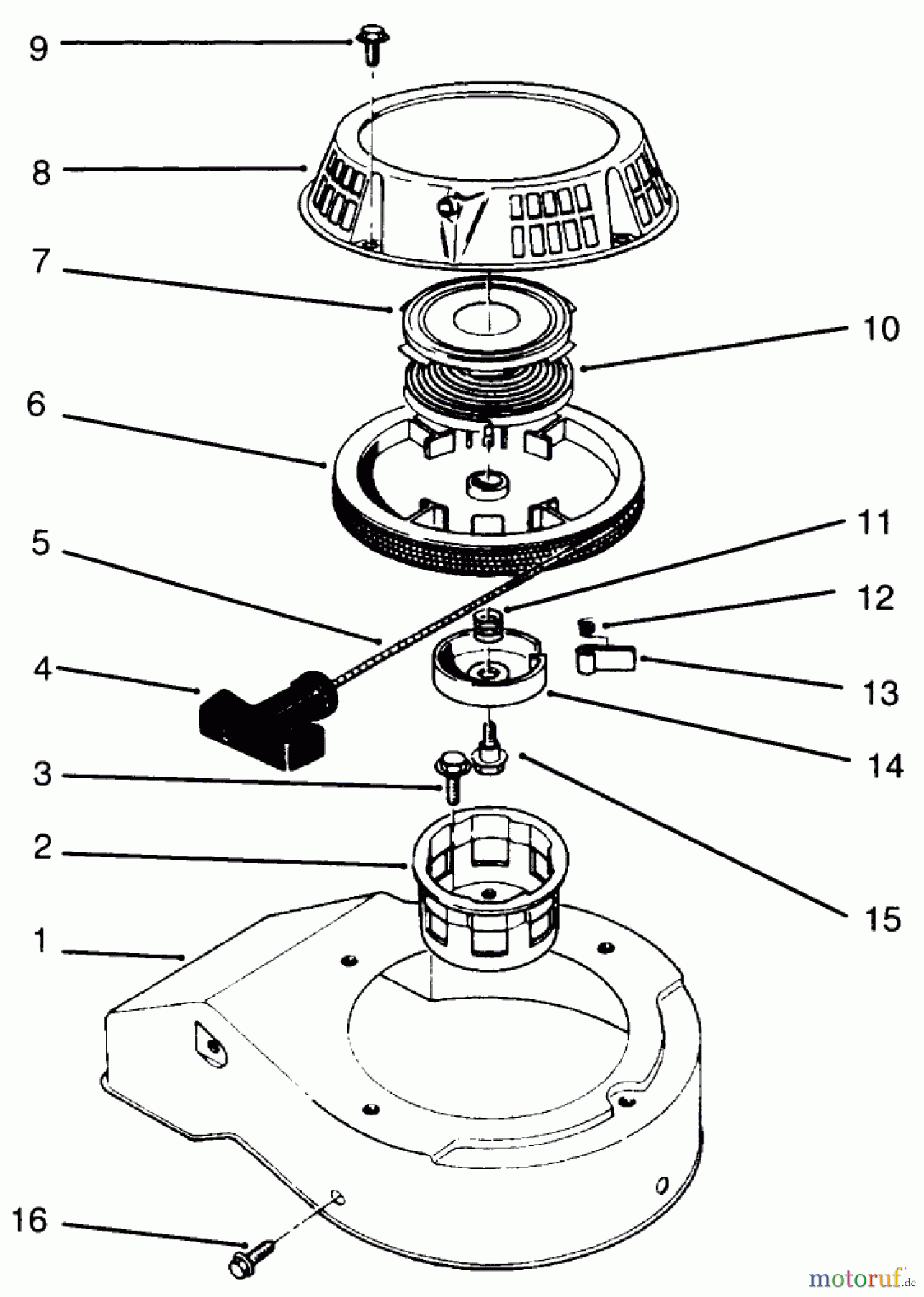  Toro Neu Mowers, Walk-Behind Seite 2 22043 - Toro Lawnmower, 1994 (4900001-4999999) RECOIL ASSEMBLY (MODEL NO. 47PR4-7)