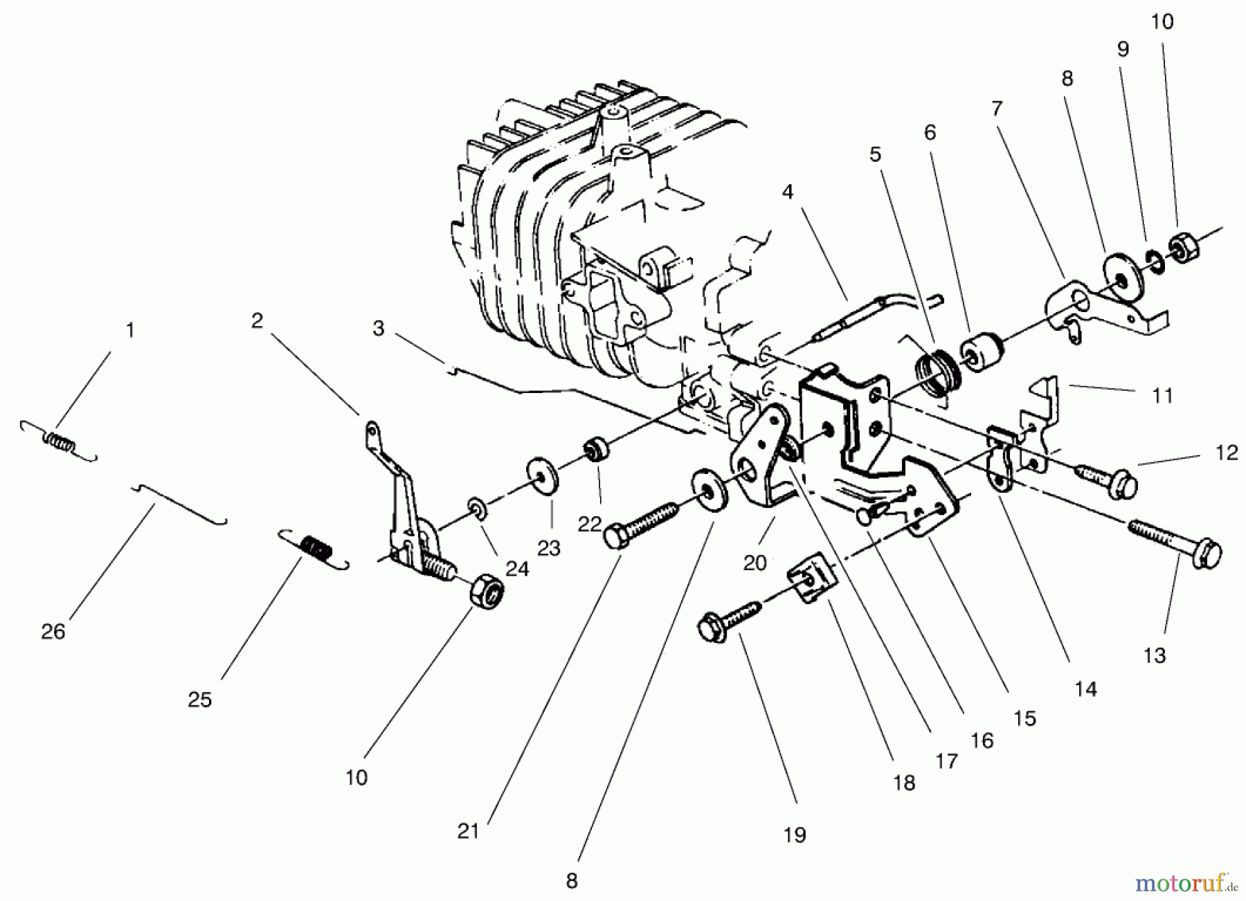  Toro Neu Mowers, Walk-Behind Seite 2 22043 - Toro Lawnmower, 1996 (6900001-6999999) GOVERNOR ASSEMBLY (MODEL NO. 47PS5-3)(SERIAL NO. 6900001-7901902)(MODEL NO. 47PT7-3)(SERIAL NO. 7901903 & UP)