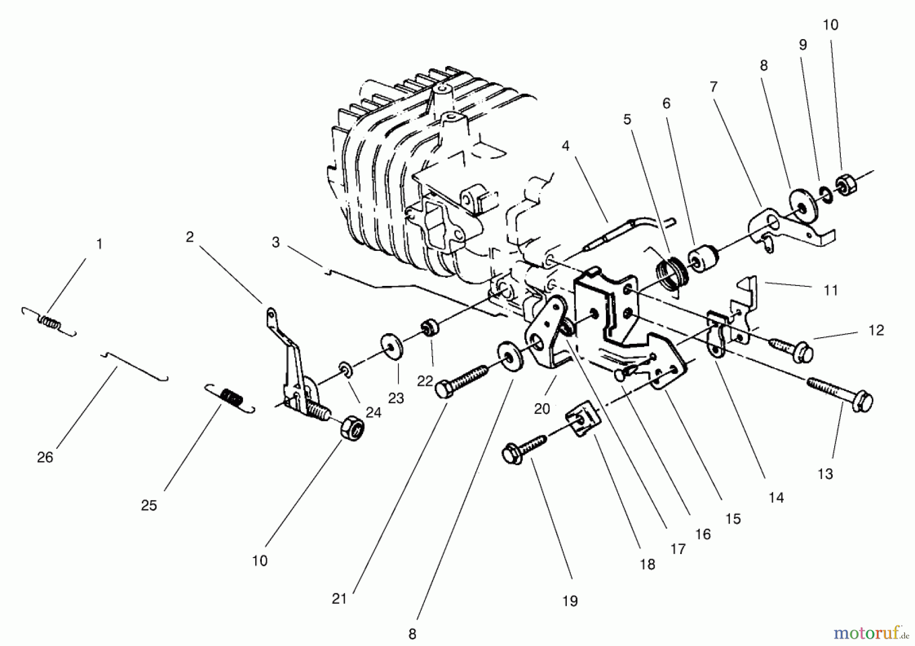  Toro Neu Mowers, Walk-Behind Seite 2 22043 - Toro Recycler Mower, 2000 (200000001-200999999) GOVERNOR ASSEMBLY (MODEL NO. 47PT7-7)