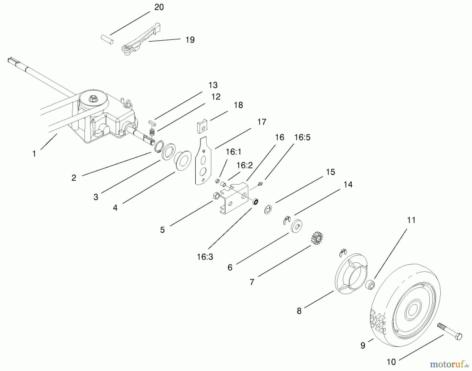 Toro Neu Mowers, Walk-Behind Seite 2 22043 - Toro Recycler Mower, 2000 (200000001-200999999) REAR AXLE ASSEMBLY