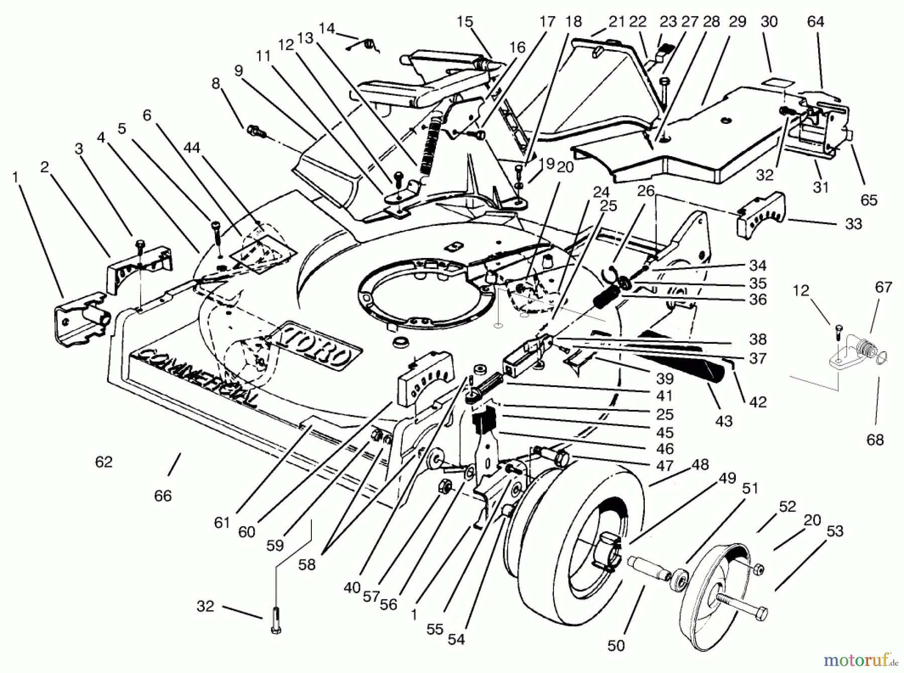  Toro Neu Mowers, Walk-Behind Seite 2 22045B - Toro Lawnmower, 1996 (6900001-6999999) HOUSING ASSEMBLY