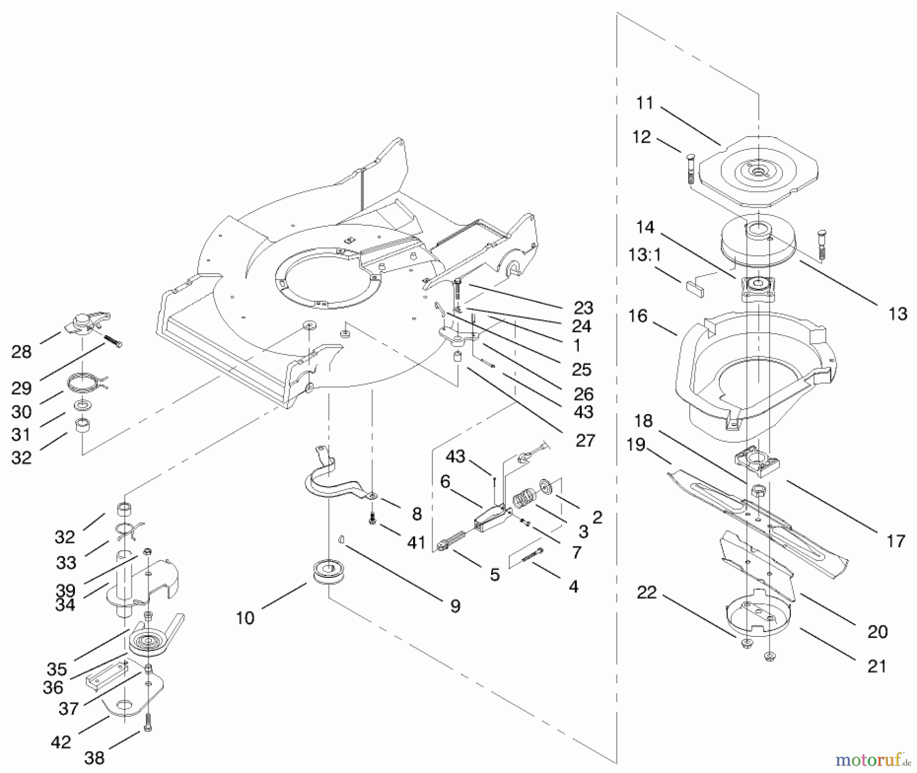  Toro Neu Mowers, Walk-Behind Seite 2 22045 - Toro Recycler Mower, 2000 (200000001-200999999) BLADE BRAKE CLUTCH ASSEMBLY