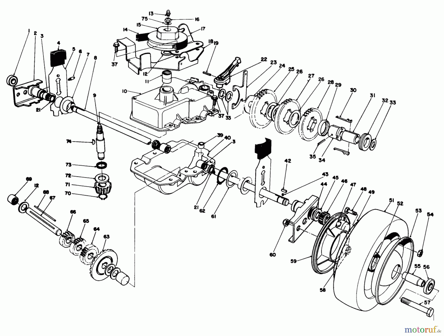  Toro Neu Mowers, Walk-Behind Seite 2 22151 - Toro Lawnmower, 1992 (2000001-2999999) GEAR CASE ASSEMBLY
