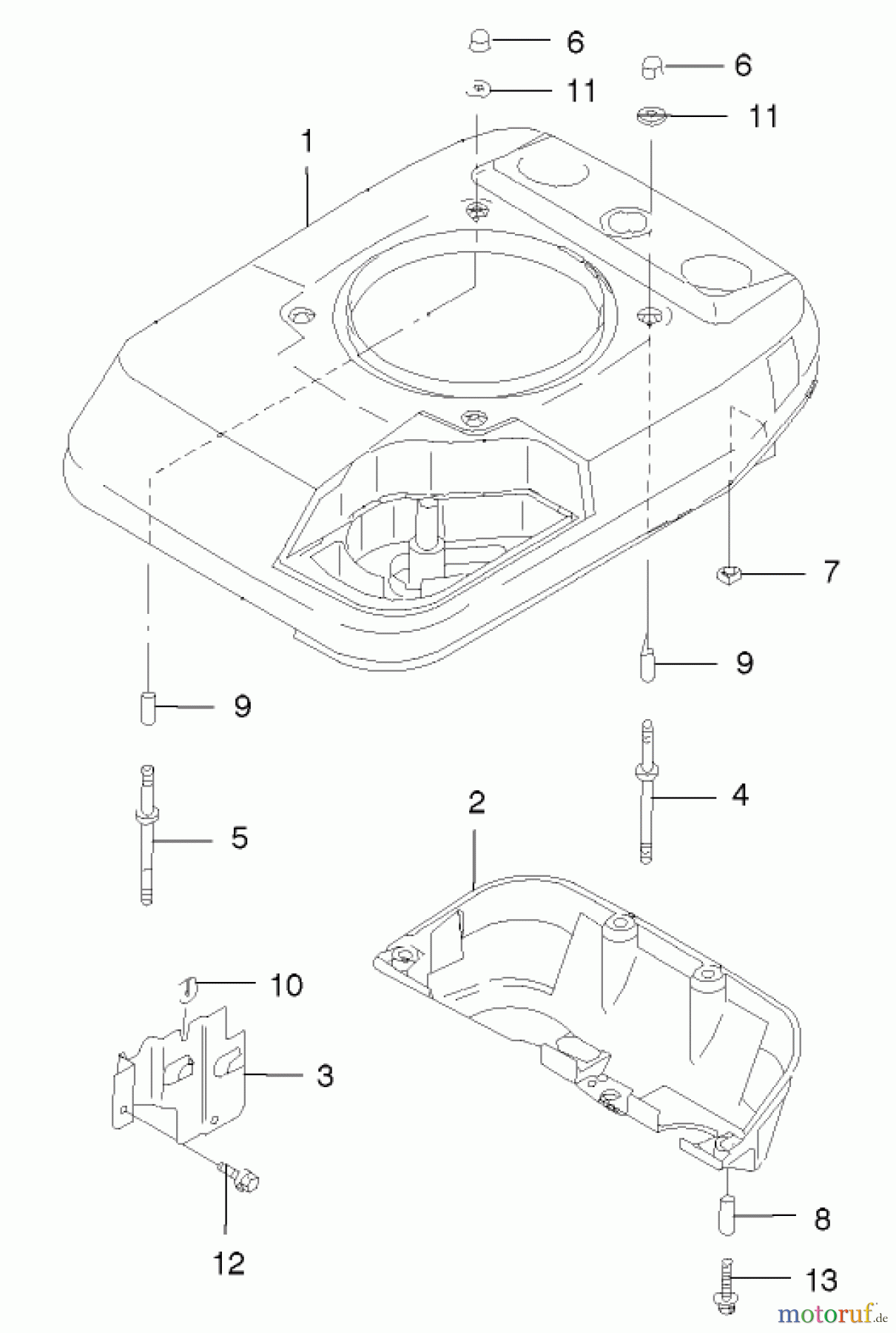  Toro Neu Mowers, Walk-Behind Seite 2 22170 - Toro Recycler Mower, 2003 (230000001-230999999) COVER/COOLING ASSEMBLY