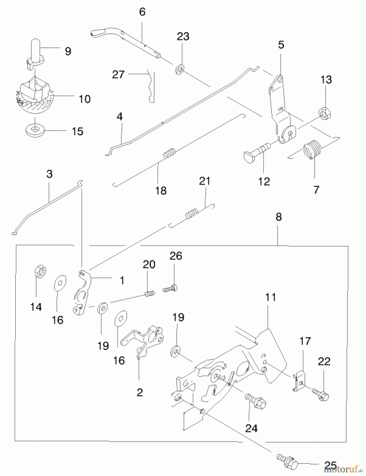  Toro Neu Mowers, Walk-Behind Seite 2 22171 - Toro Recycler Mower, 2000 (200000001-200999999) CONTROL EQUIPMENT