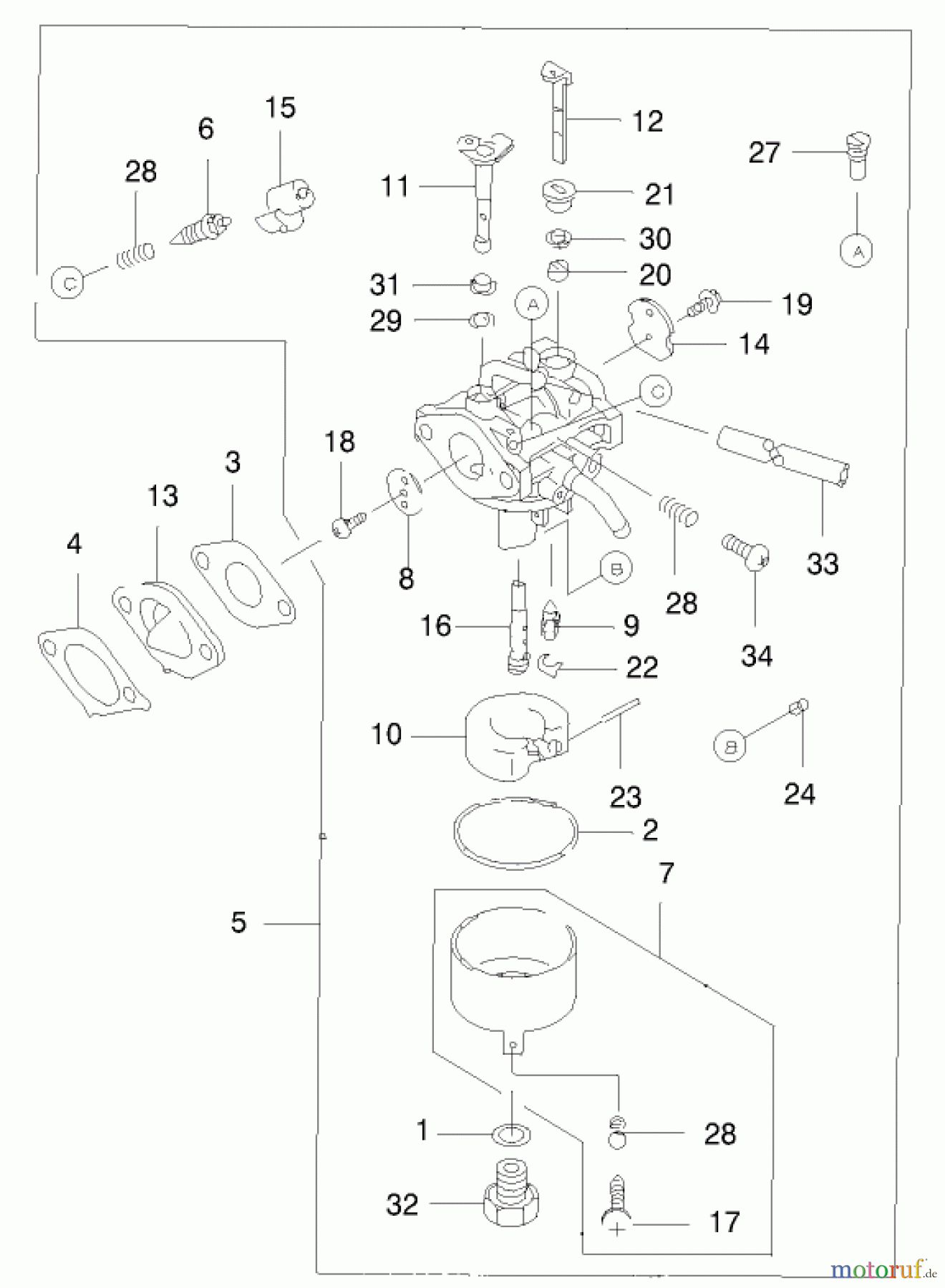  Toro Neu Mowers, Walk-Behind Seite 2 22172 - Toro Recycler Mower, 2000 (200000001-200999999) CARBURETOR