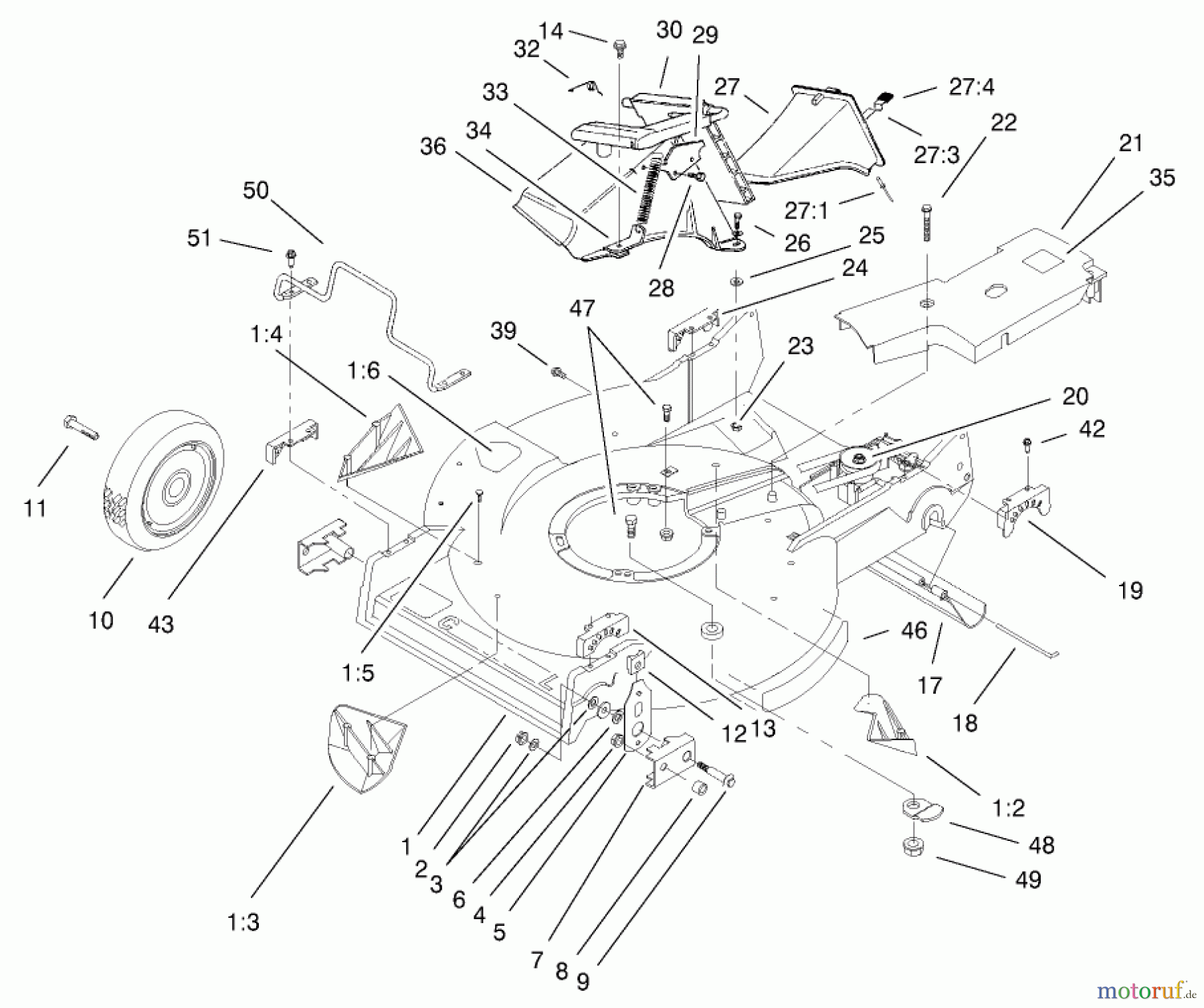 Toro Neu Mowers, Walk-Behind Seite 2 22172 - Toro Recycler Mower, 2000 (200000001-200999999) HOUSING ASSEMBLY
