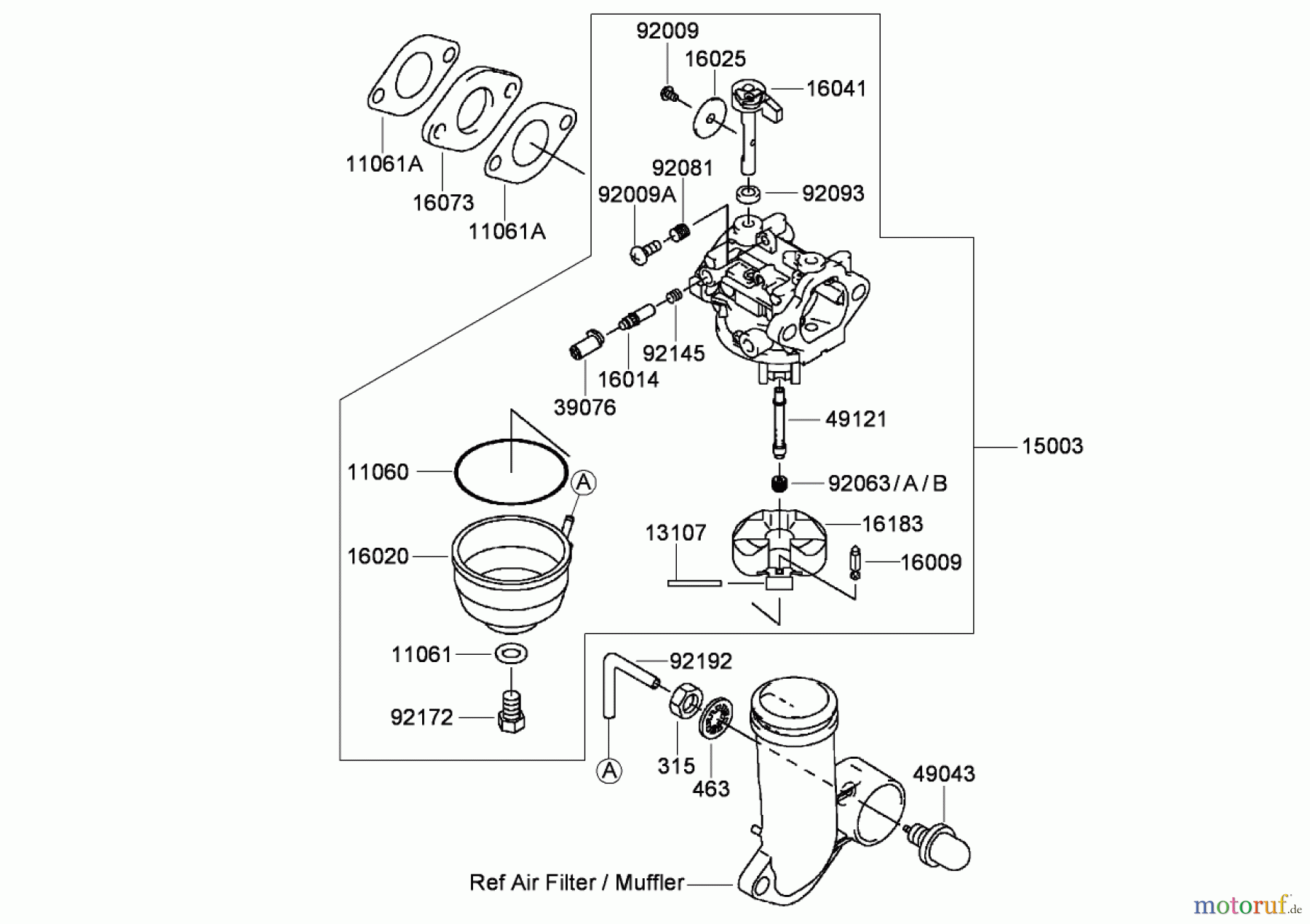  Toro Neu Mowers, Walk-Behind Seite 2 22194 (PT21) - Toro PT21 Trim Mower, 2008 (280000001-280999999) CARBURETOR ASSEMBLY KAWASAKI FJ180V-AS34