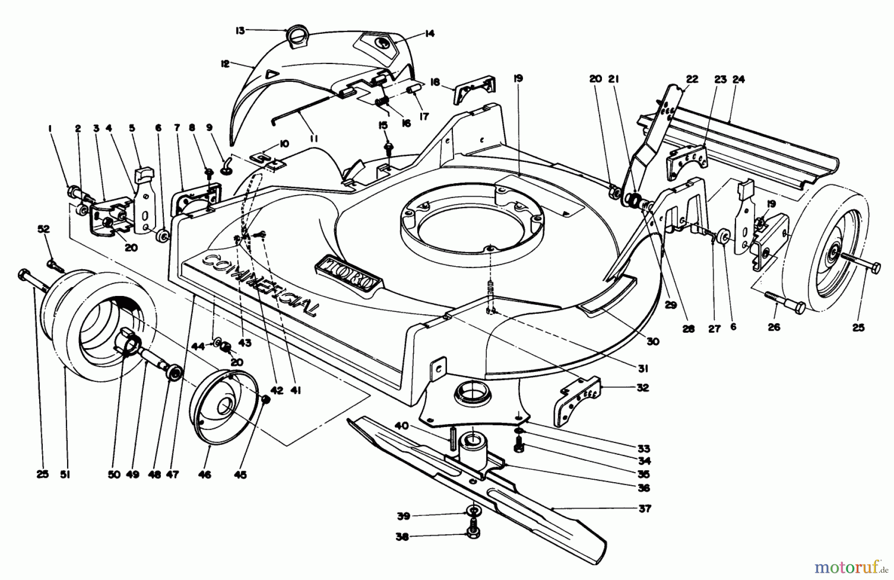  Toro Neu Mowers, Walk-Behind Seite 2 22510 - Toro Lawnmower, 1987 (7000001-7999999) HOUSING ASSEMBLY